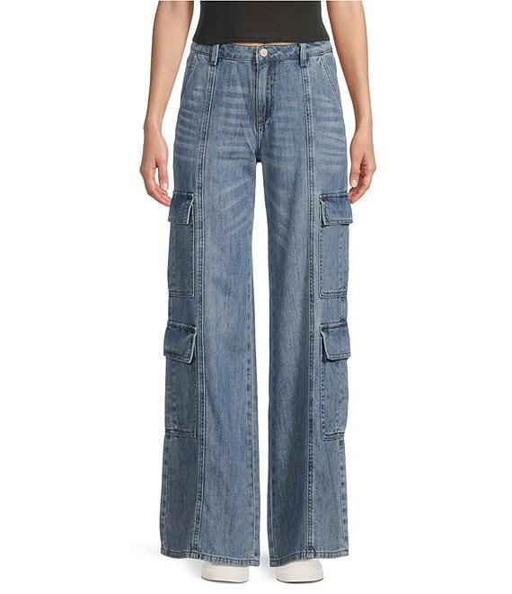 Prosperity Denim High Rise Denim Cargo Jeans Product Image