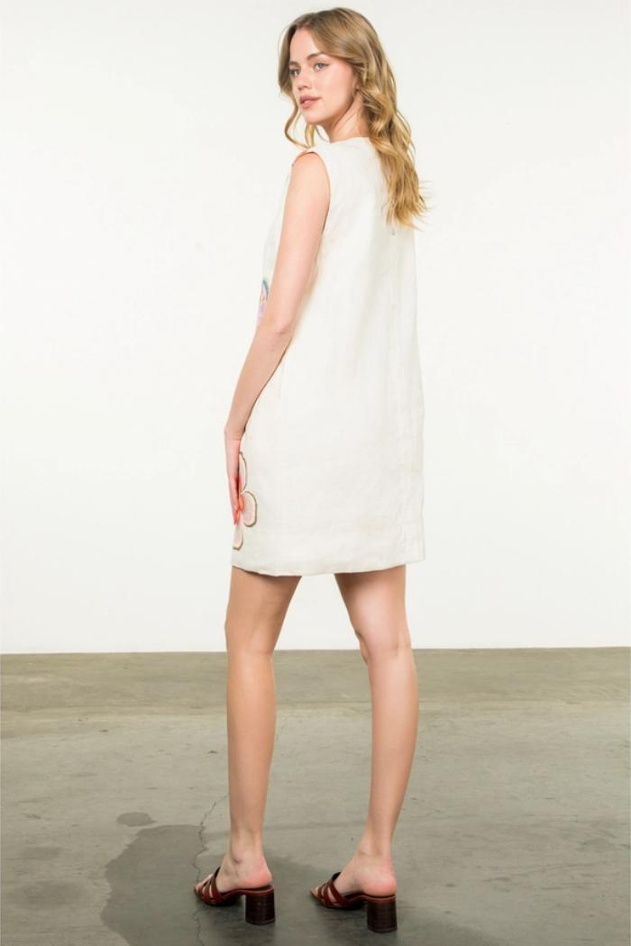 Stacia Sleeveless Flower Embroidered Dress Product Image