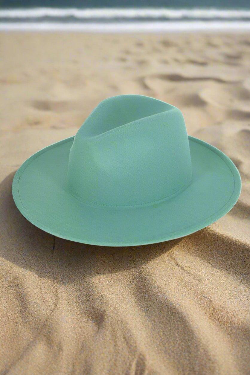 Pink or Green  - SOLID PANAMA HAT Product Image