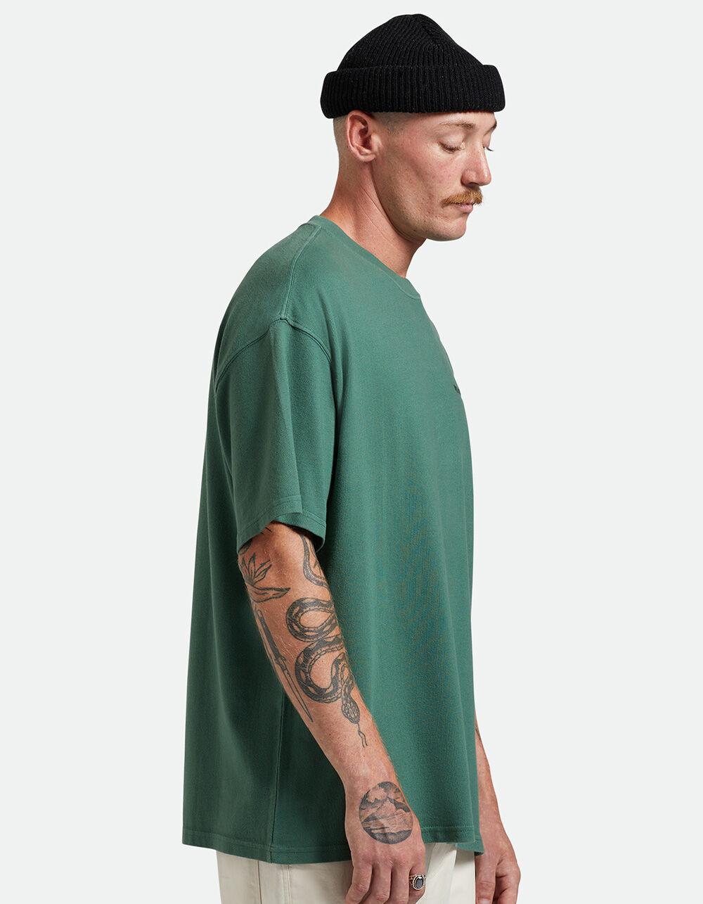 BRIXTON Quality Goods Mens Relaxed Knit Shirt - DK GREEN Product Image