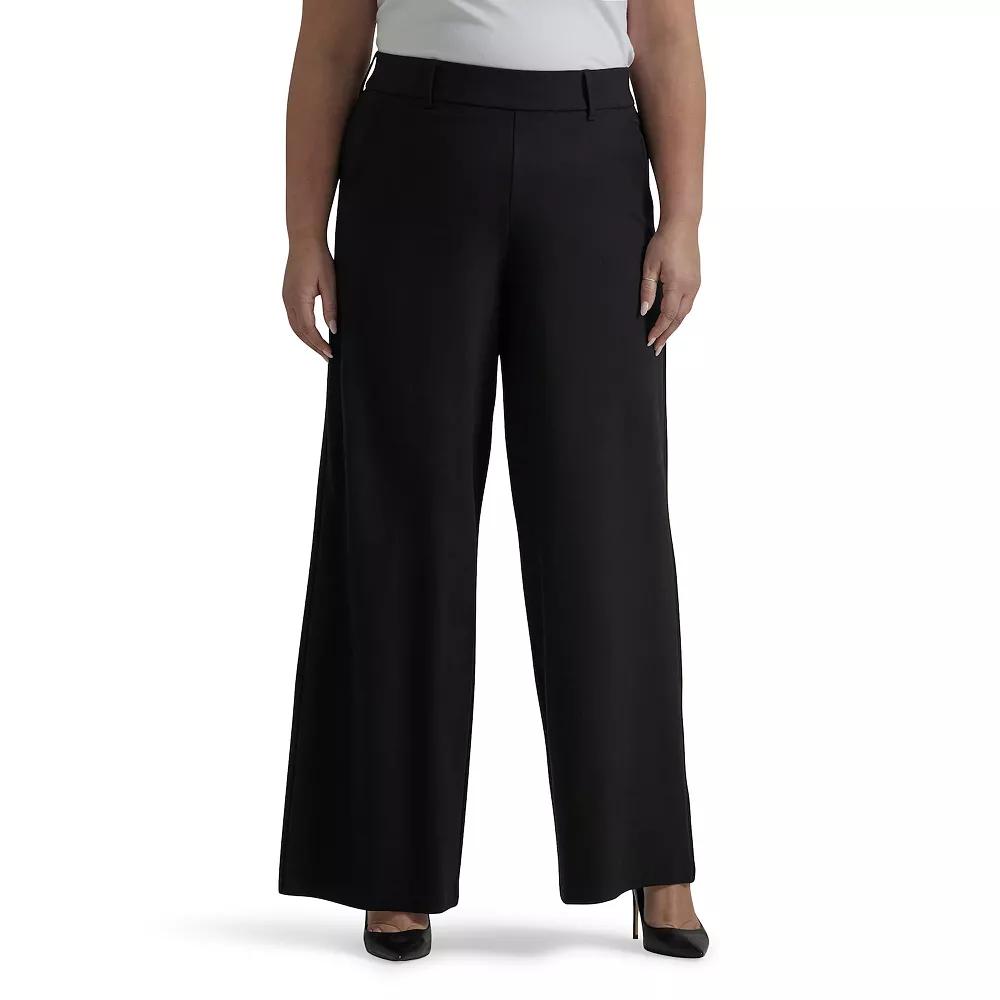 Plus Size Lee® Ultra Lux Comfort Any Wear Wide Leg Pull-On Pants, Women's, Size: 16 - Regular, Black Product Image