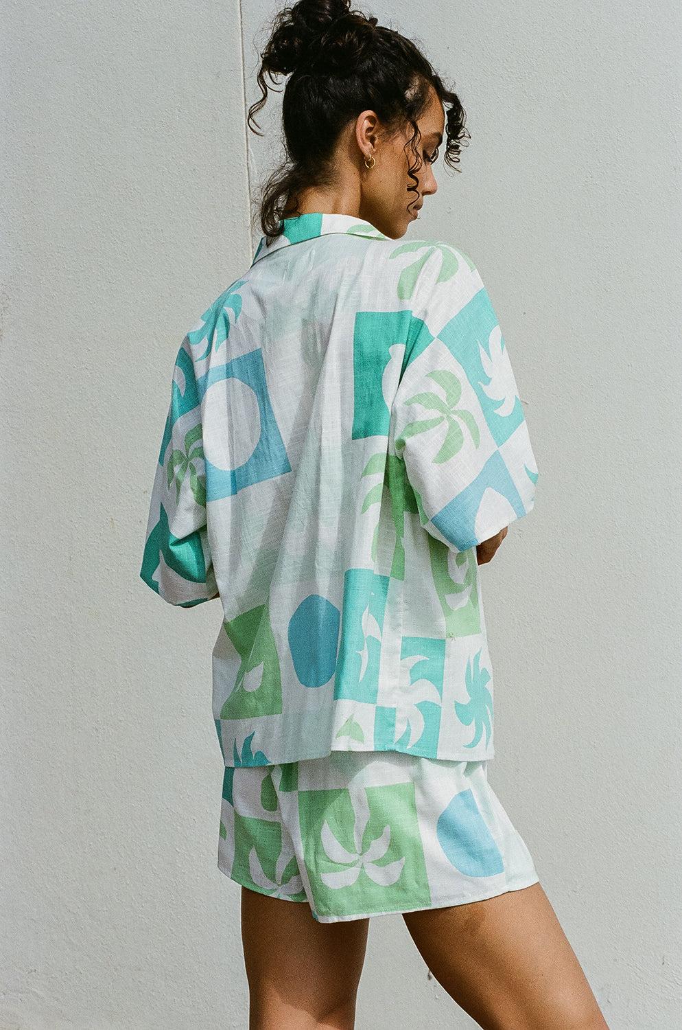 Seona Top - Palm Tile Breeze Product Image