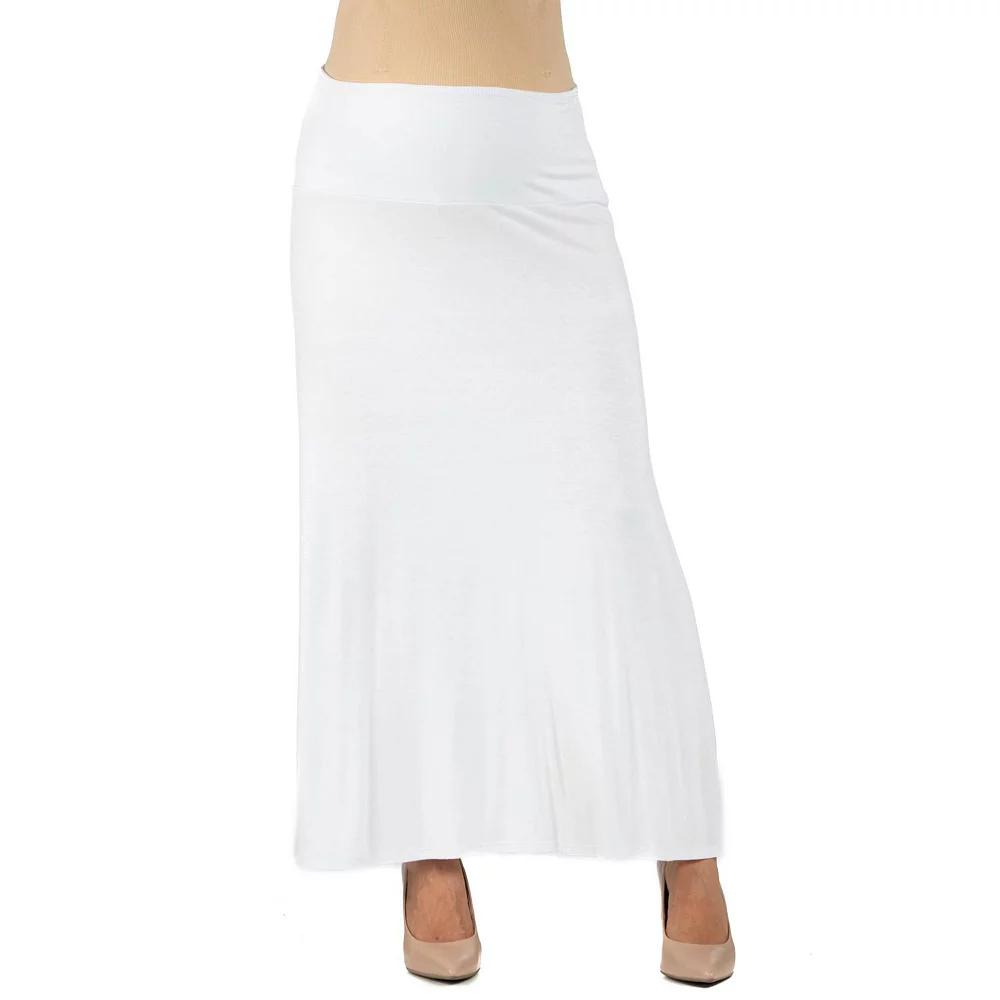 Maternity 24Seven Comfort Apparel Elastic Waist Maxi Skirt, Women's,  Product Image