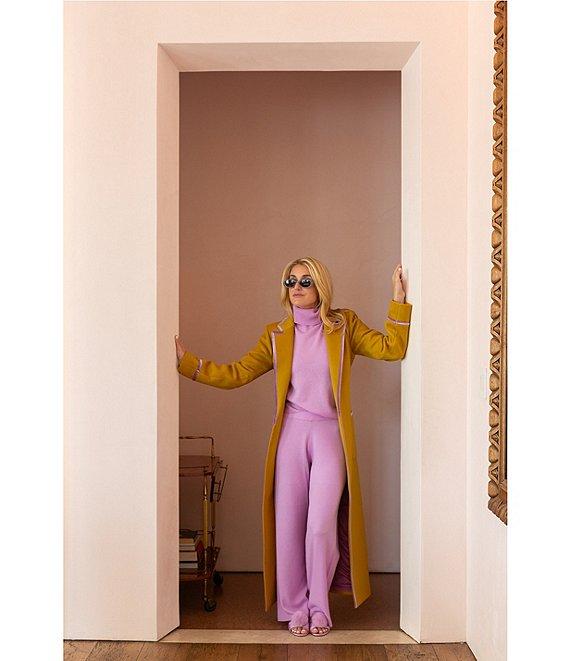 Antonio Melani x The Nat Note Bea Wool Blend Tie Front Notch Lapel Collar Trench Coat Product Image