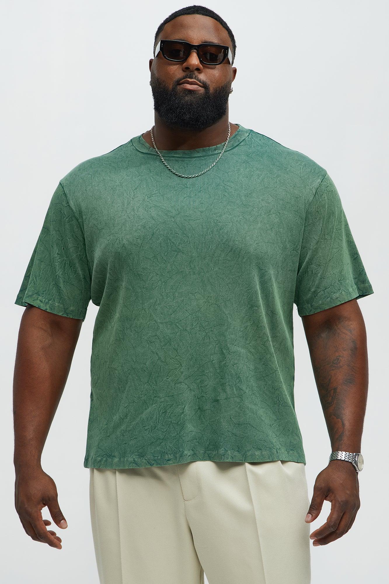 Ribbed Washed Relaxed Short Sleeve Tee - Green Product Image