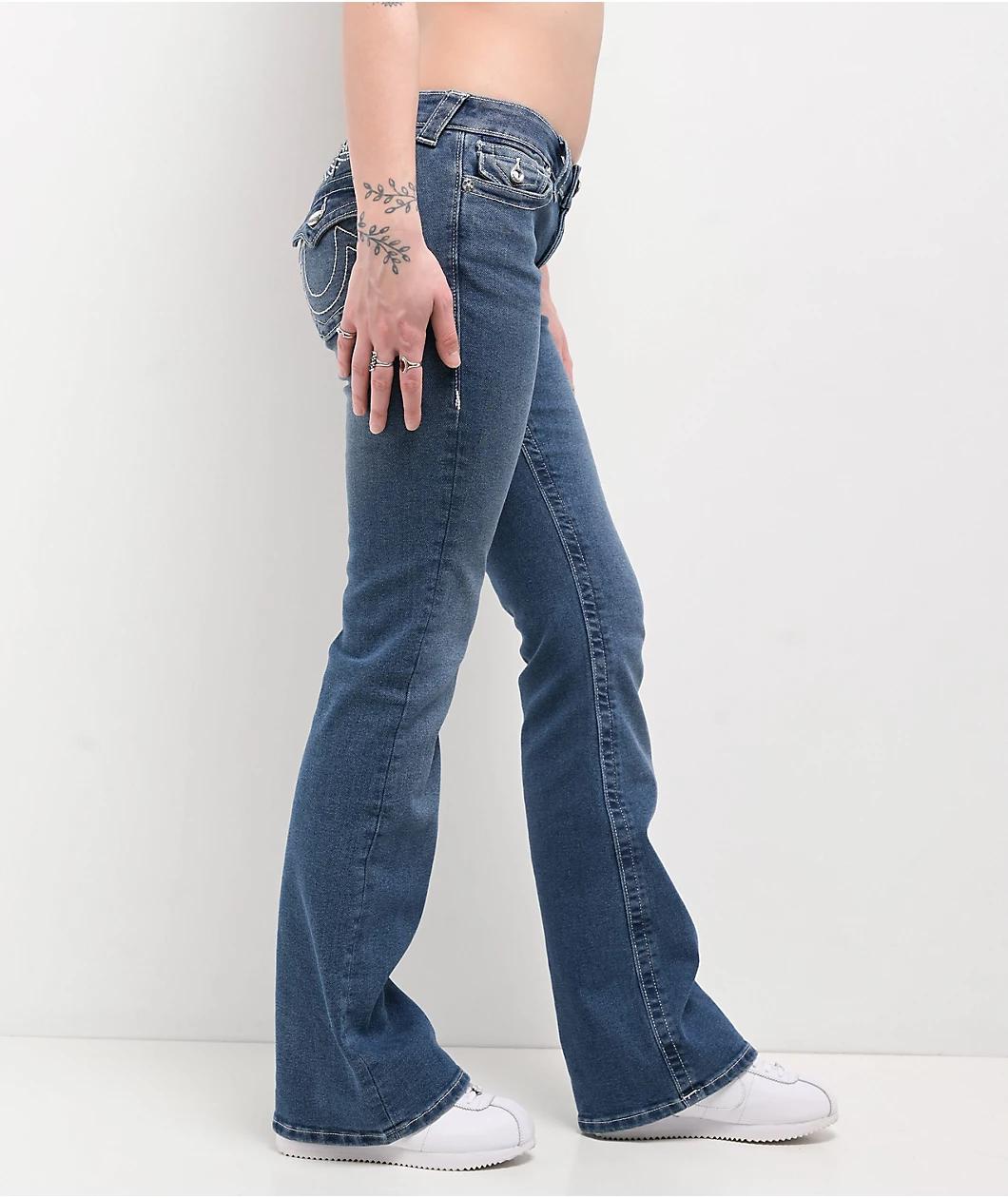 True Religion Becca Crystal Wing Marina Mid Rise Bootcut Jeans Product Image