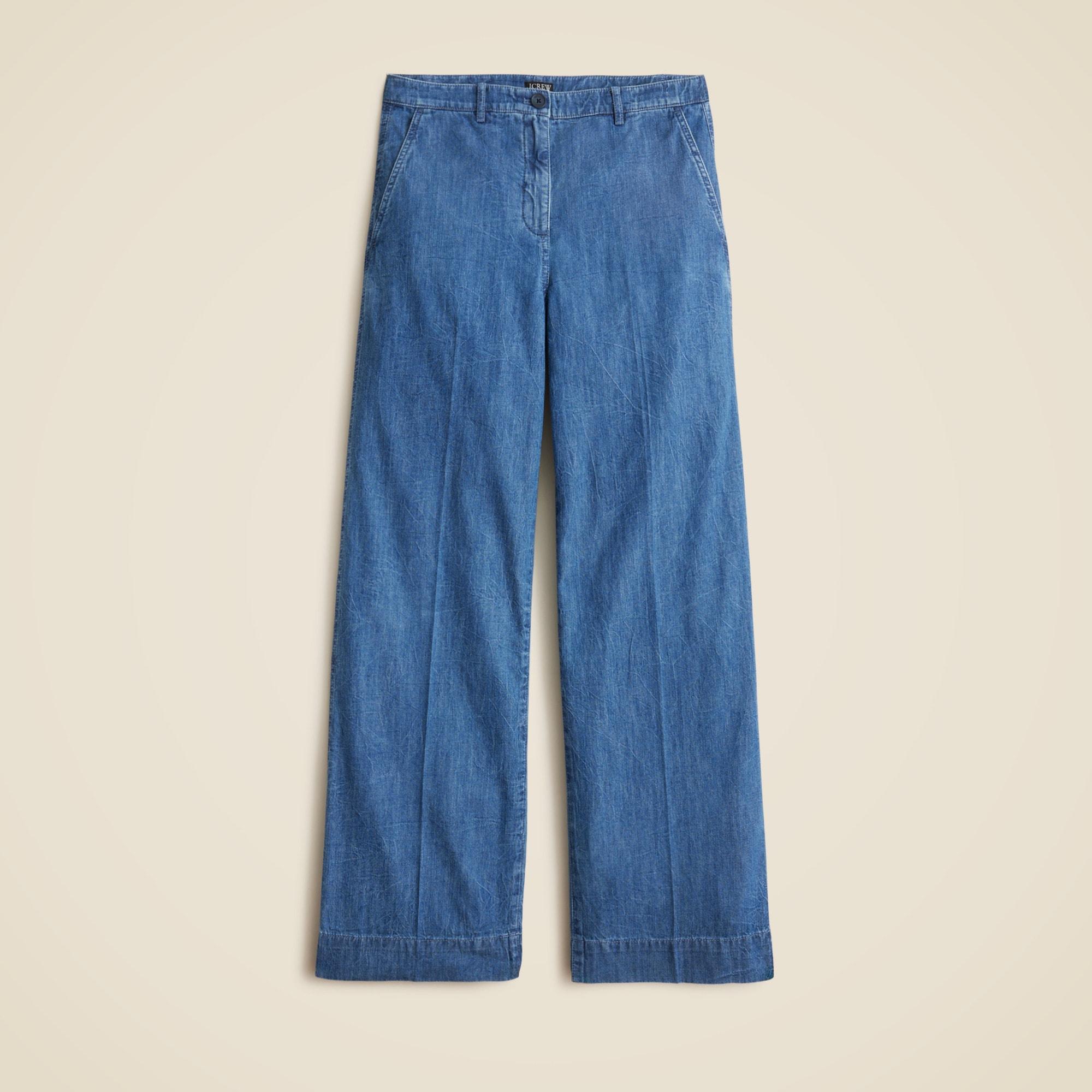 Wide-leg pant in chambray Product Image