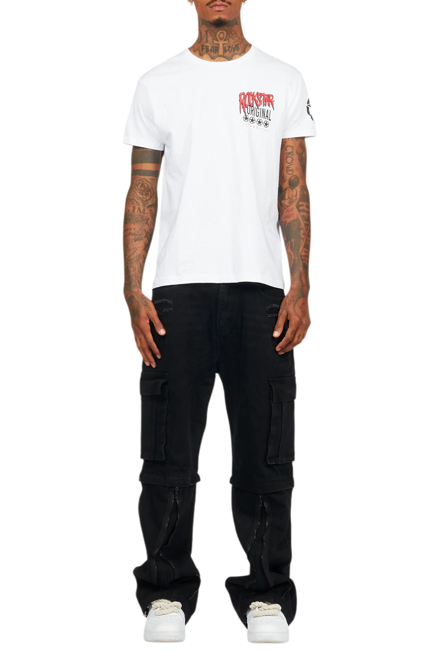 Rupert Black Baggy Fit Zip Off Jean Male Product Image