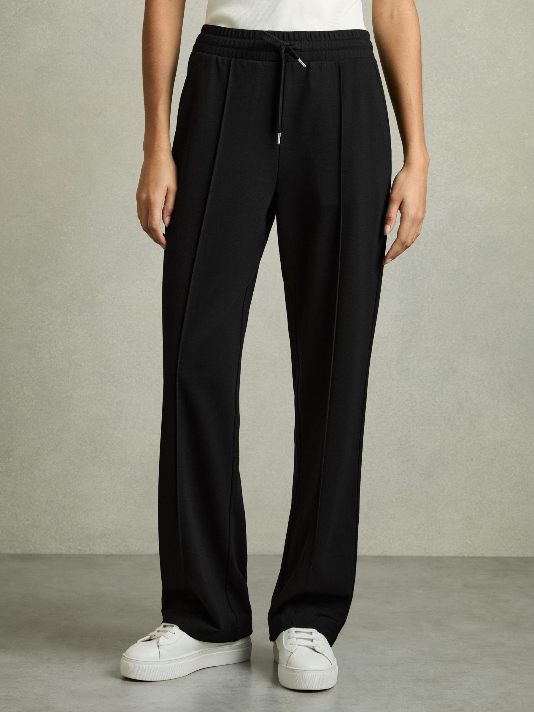 Drawstring Straight Leg Jersey Joggers in Black/Charcoal Product Image