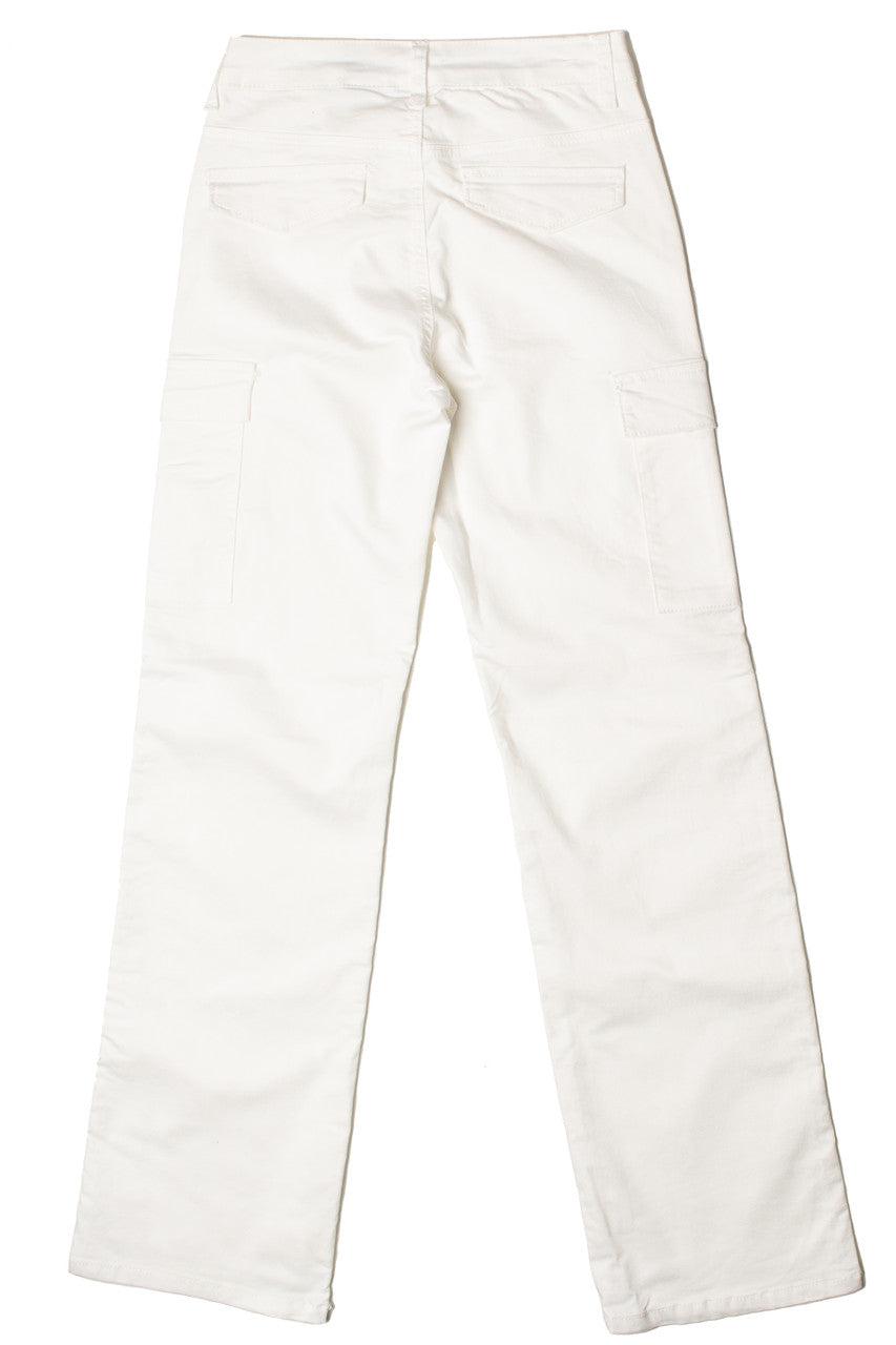 White Cargo Pants Product Image