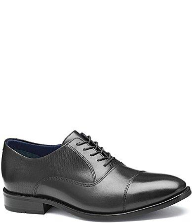 Johnston  Murphy Mens Landry Embossed Leather Cap Toe Lace Up Oxfords Product Image