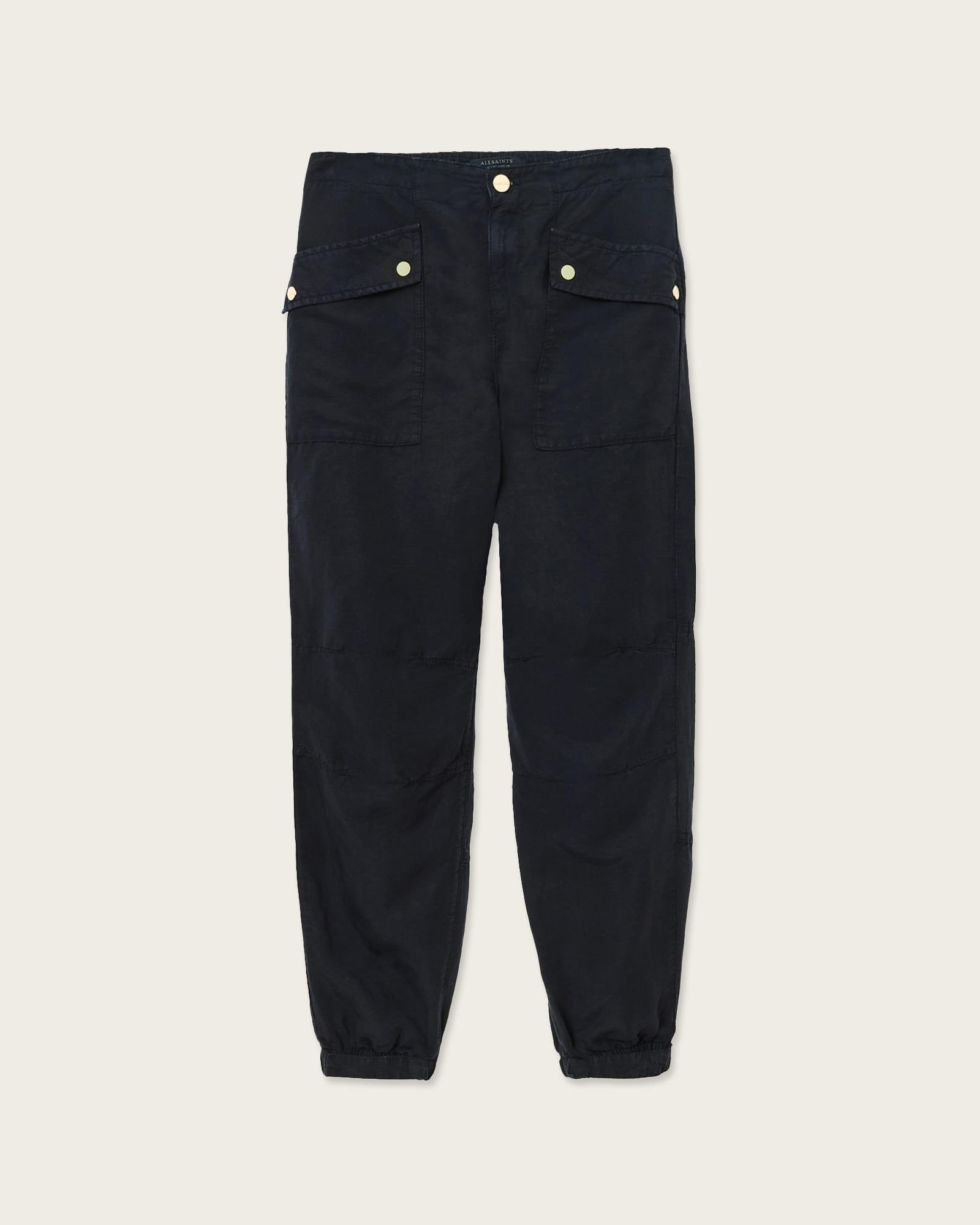 Val Cargo Linen Blend Pants Midnight Blue | ALLSAINTS US Product Image