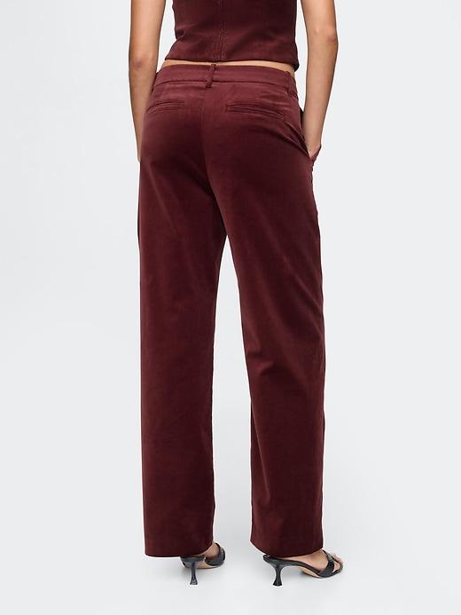 High Rise Velvet Straight Pants Product Image