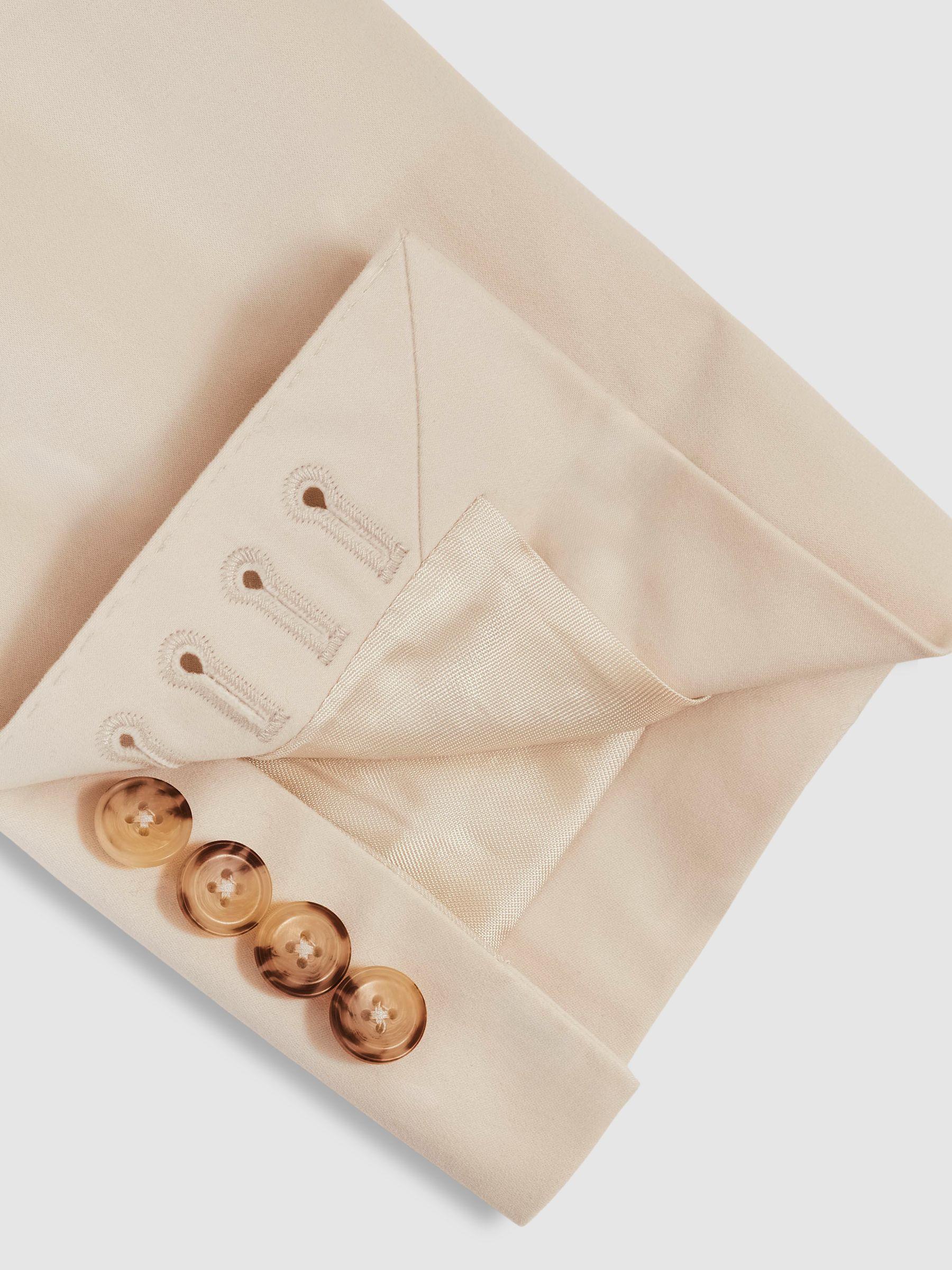 Slim-Fit Single-Breasted Suit Blazer in Stone Product Image