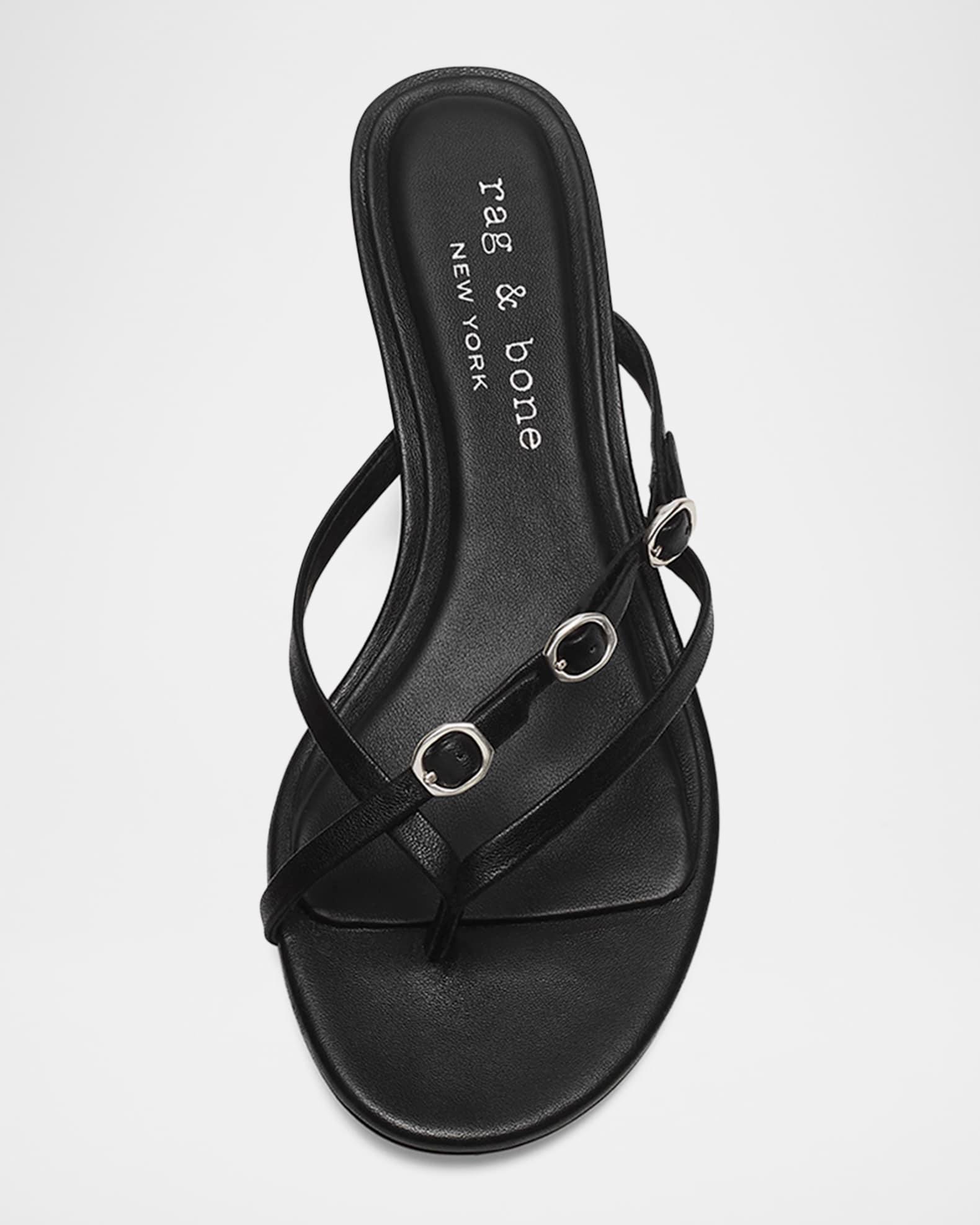 Sammie Leather Buckle Kitten-Heel Sandals Product Image