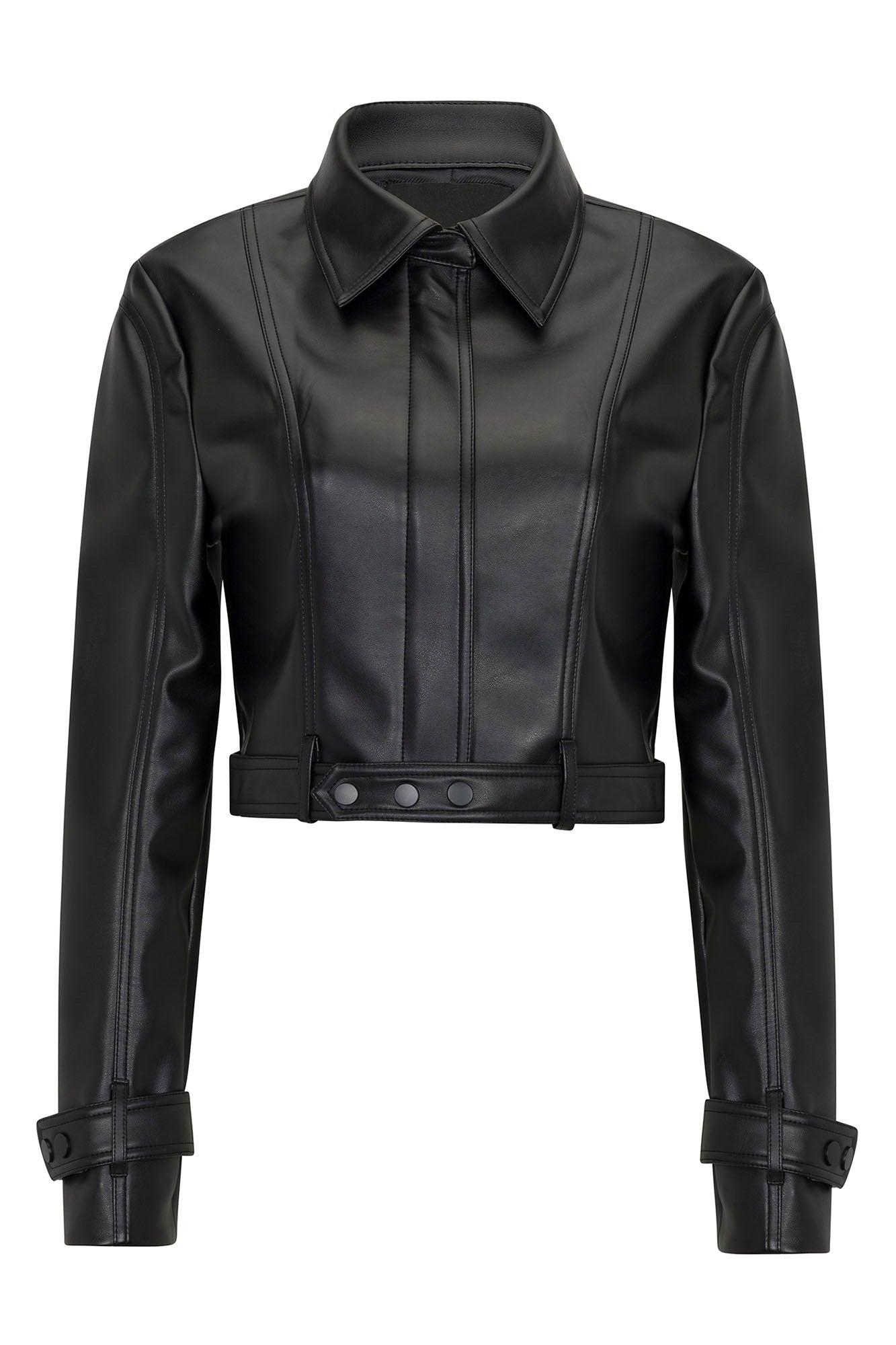 Valentina Faux Leather Jacket - Black Product Image