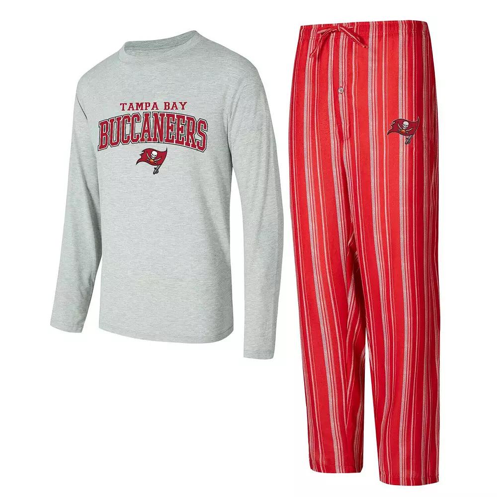 Men's Concepts Sport Tampa Bay Buccaneers Petition Long Sleeve T-Shirt & Pants Sleep Set, Size: Large, Red Product Image