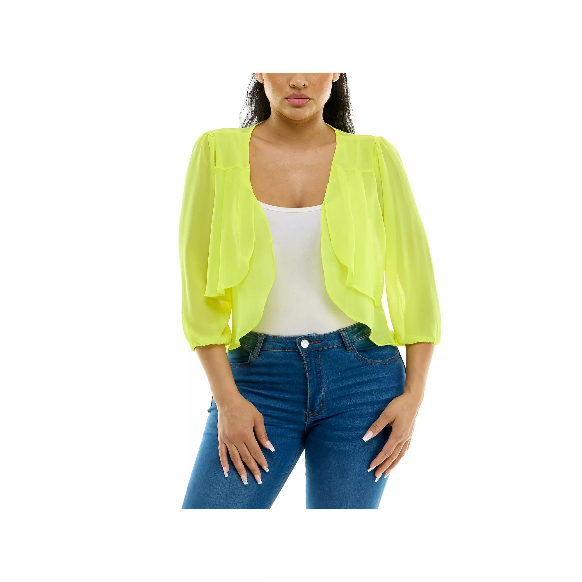 Women's Nina Leonard Chiffon Pleated Bolero,  Product Image