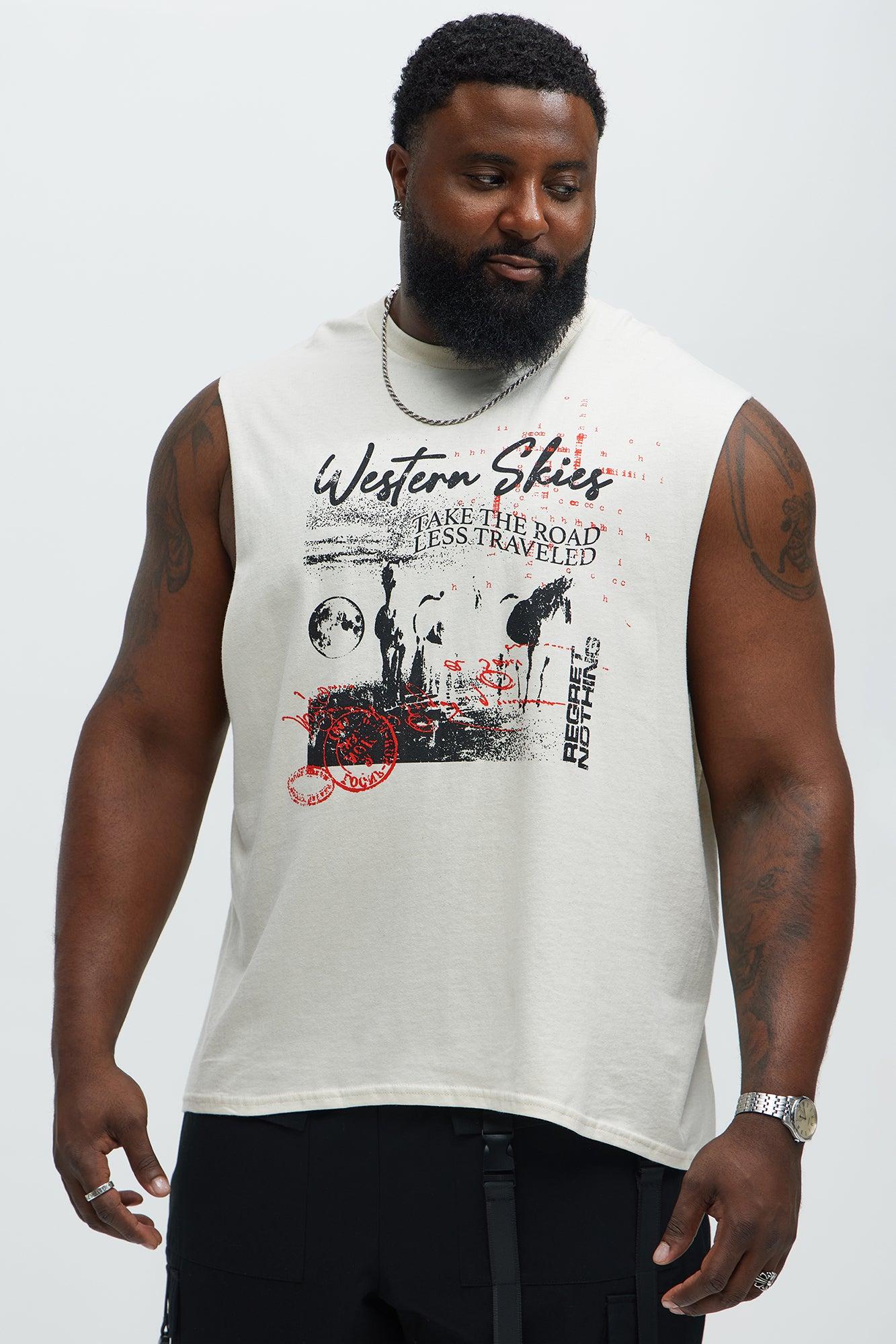 Western Skies Muscle Tee - Natural Male Product Image