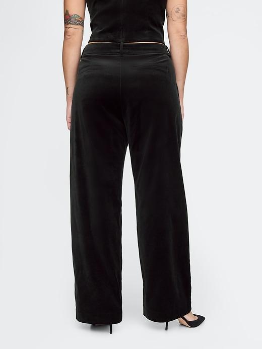 High Rise Velvet Straight Pants Product Image