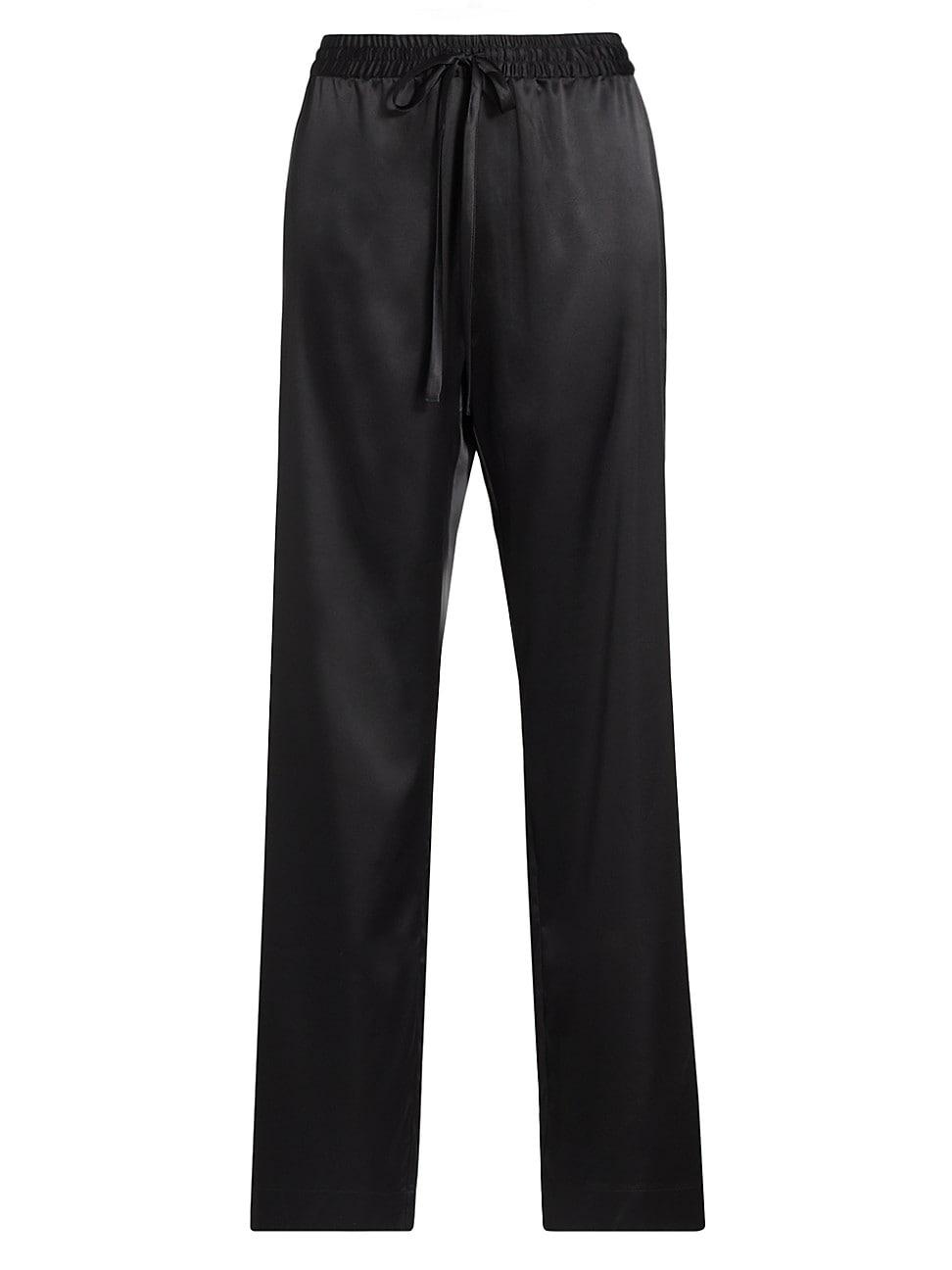 Womens Glamour Straight-Leg Satin Pants Product Image