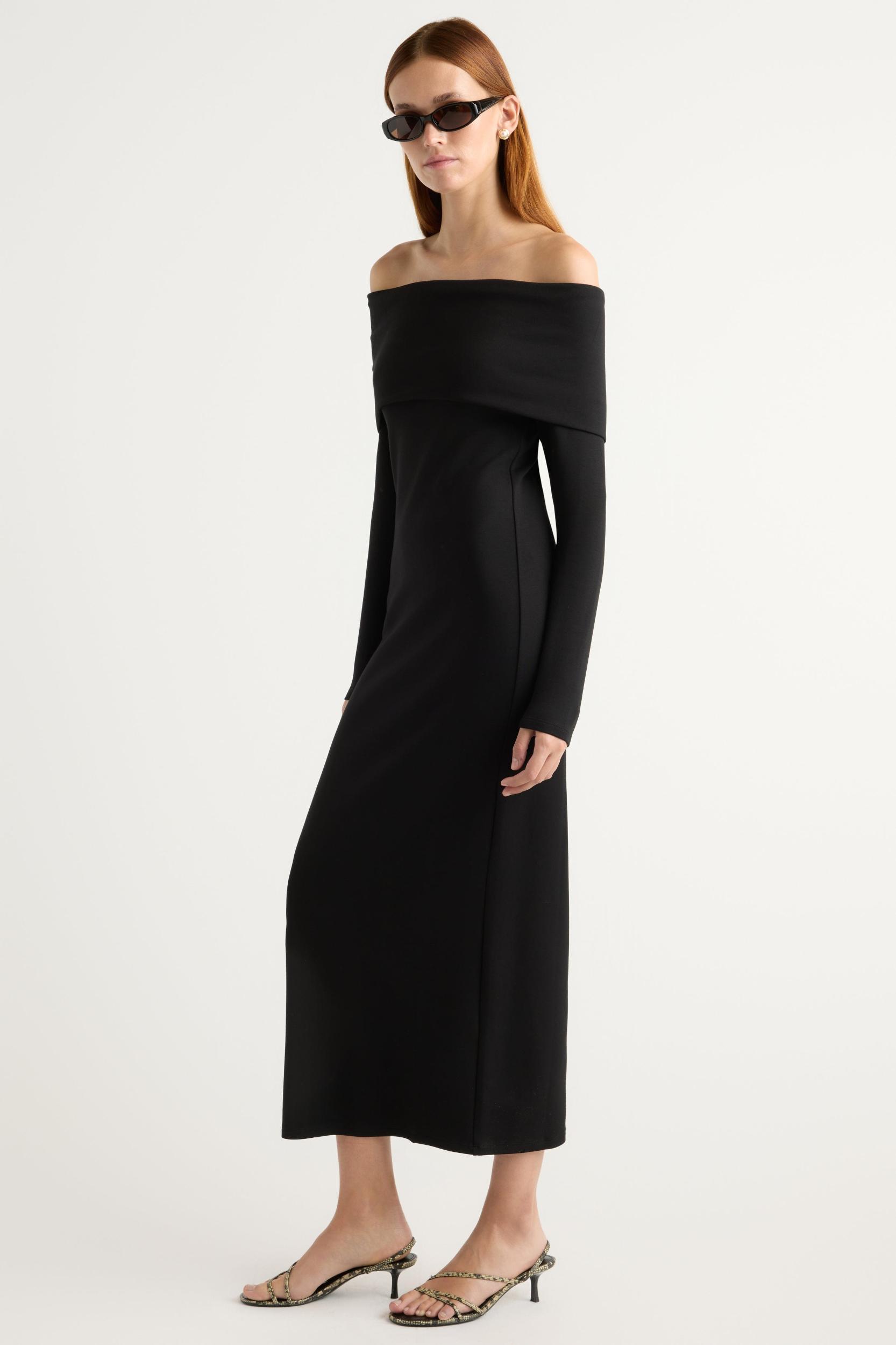 Morgan Split Foldover Jersey Dress Product Image