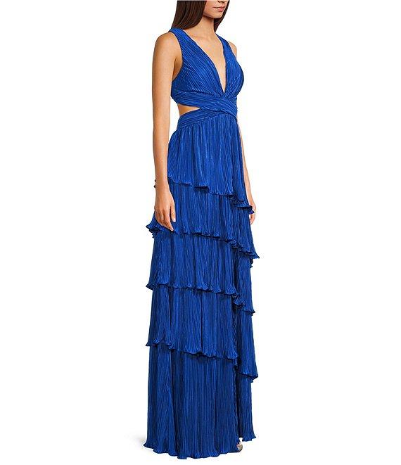 Lulus Mulholland Cutout Plisse Maxi Dress Product Image