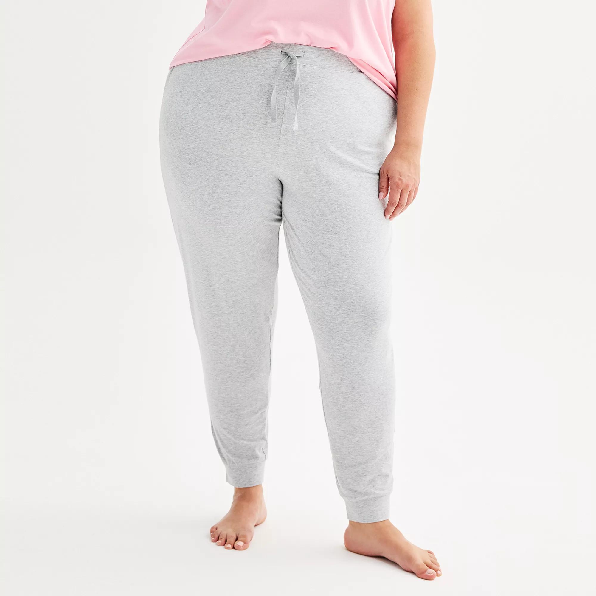 Plus Size Sonoma Goods For Life® Cotton Modal Cuffed Sleep Pants, Women's, Size: 1XL, Medium Cumulus Grey Product Image