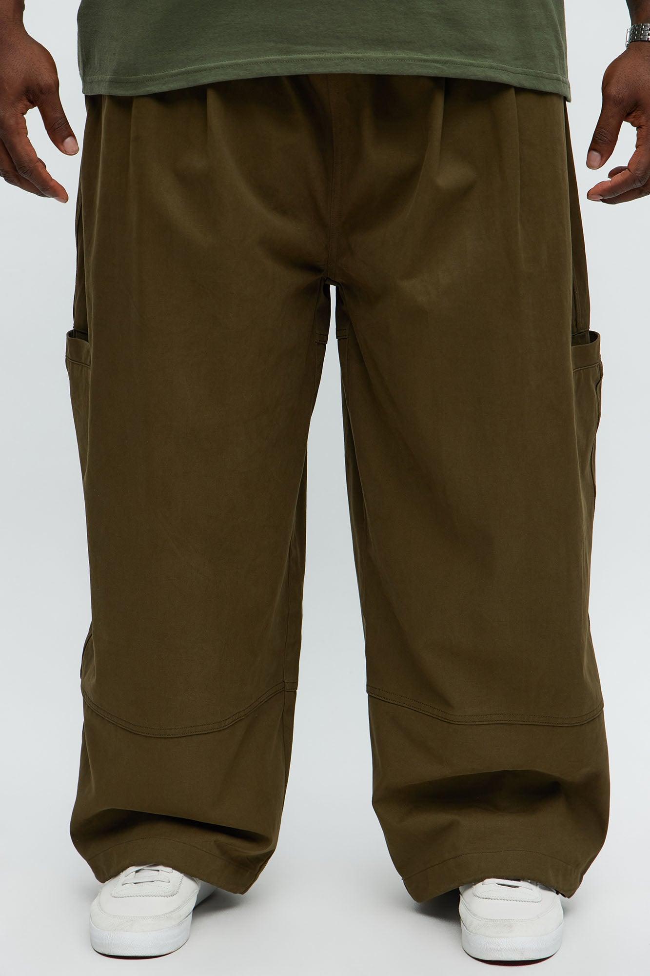 Baggy Damn Right Pants - Olive Product Image