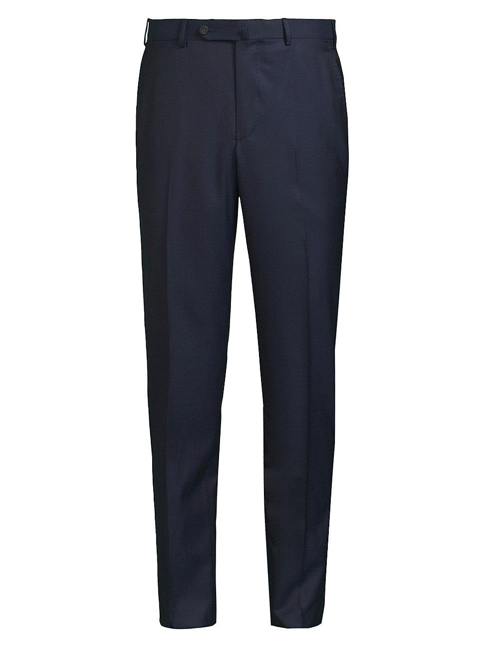Mens Basic Extended-Tab Wool Trousers Product Image