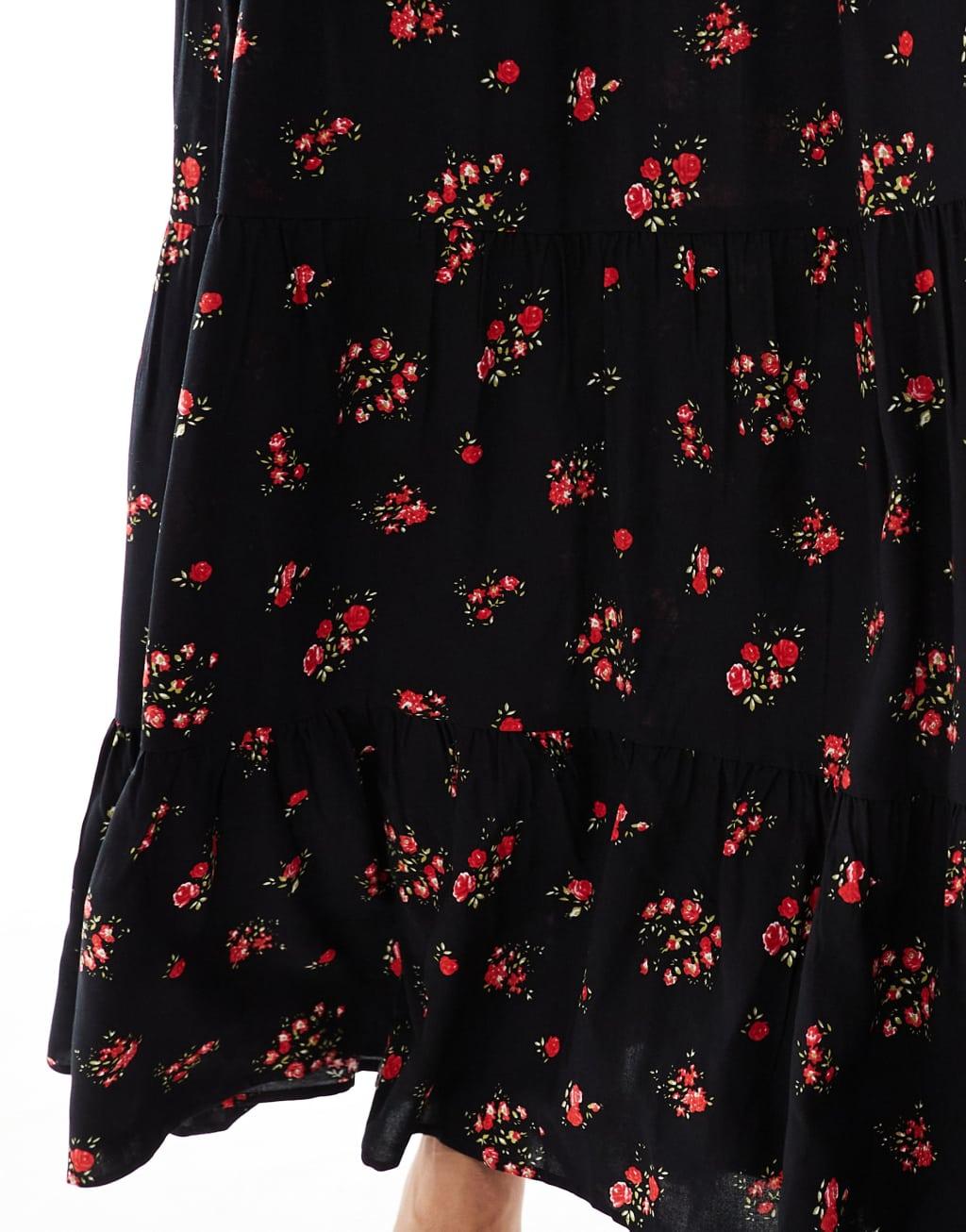 Miss Selfridge tiered maxi skirt in floral print Product Image