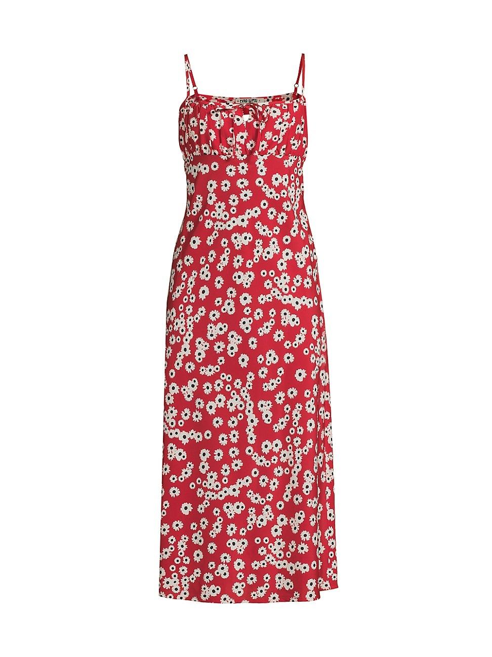 Womens Leo Floral Keyhole Midi-Dress Product Image
