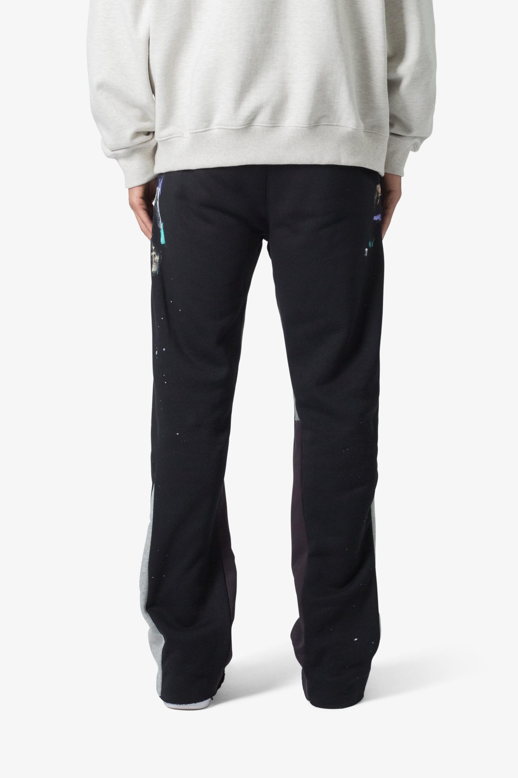 Contrast Bootcut Sweatpants - Black Male Product Image