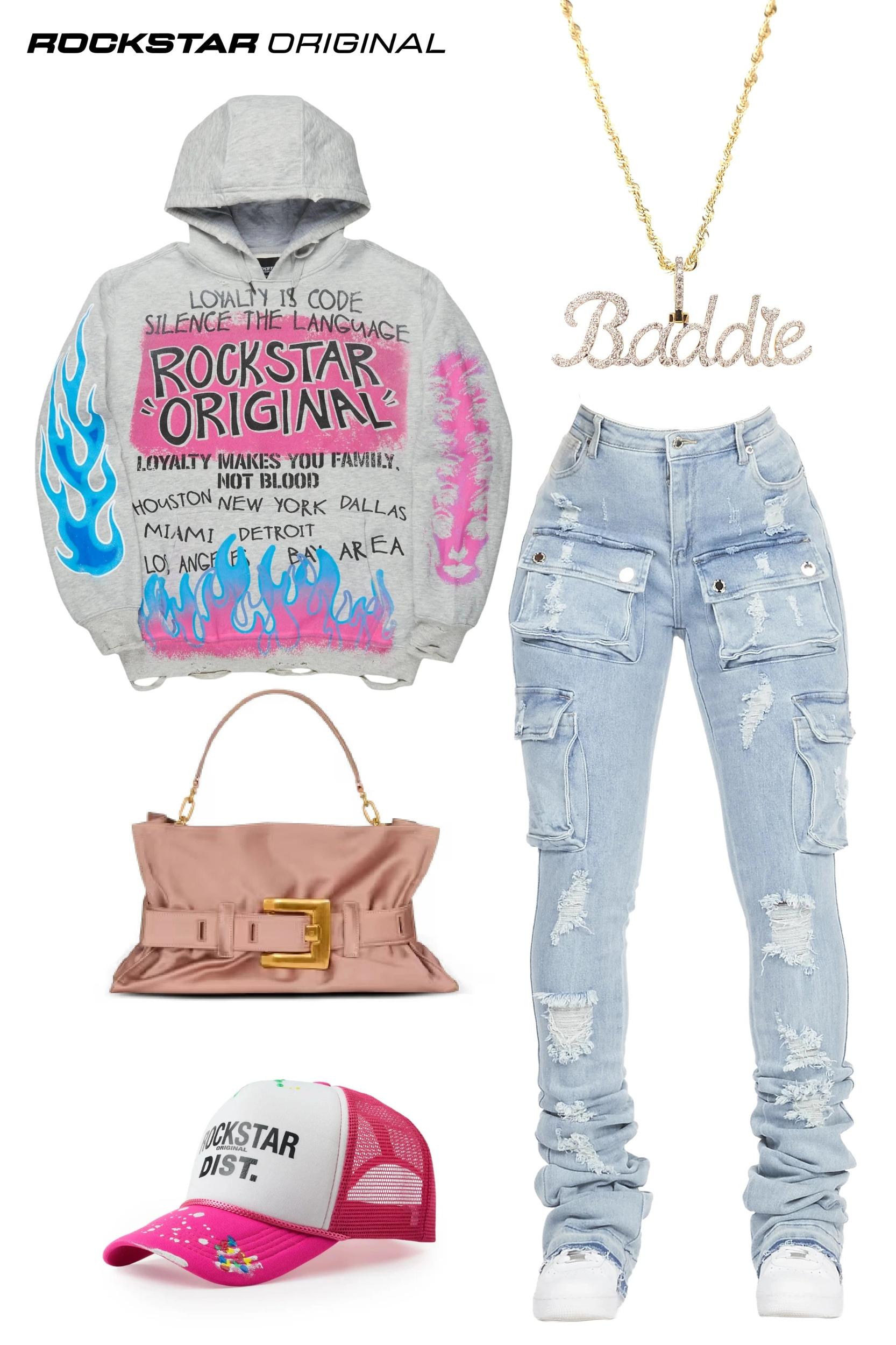 Noor Light Wash Cargo Super Stacked Jean Female Product Image