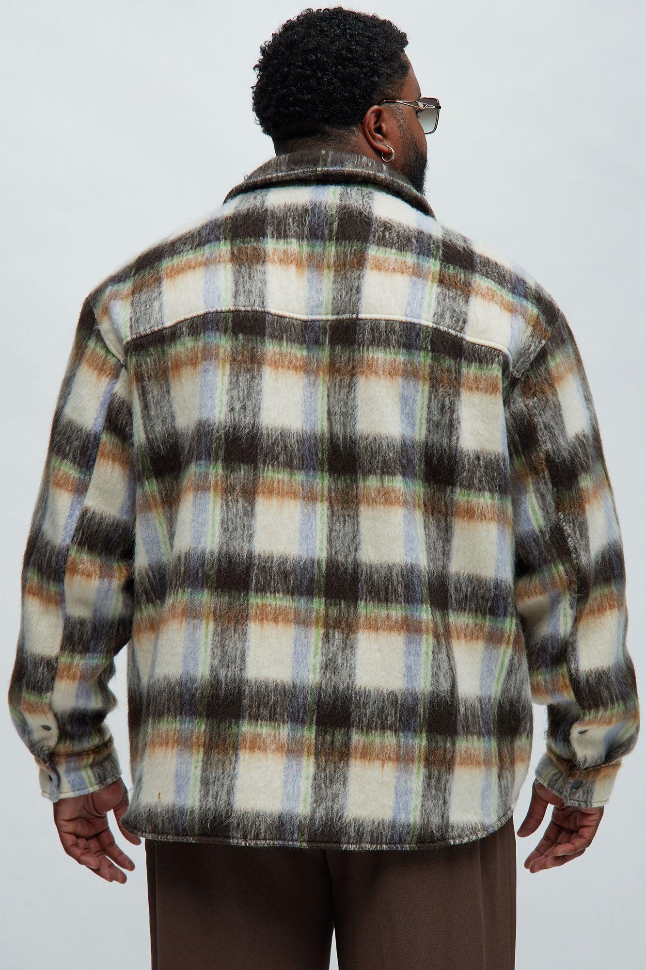 Aurora Mohair Oversized Shirt - Brown/combo Product Image