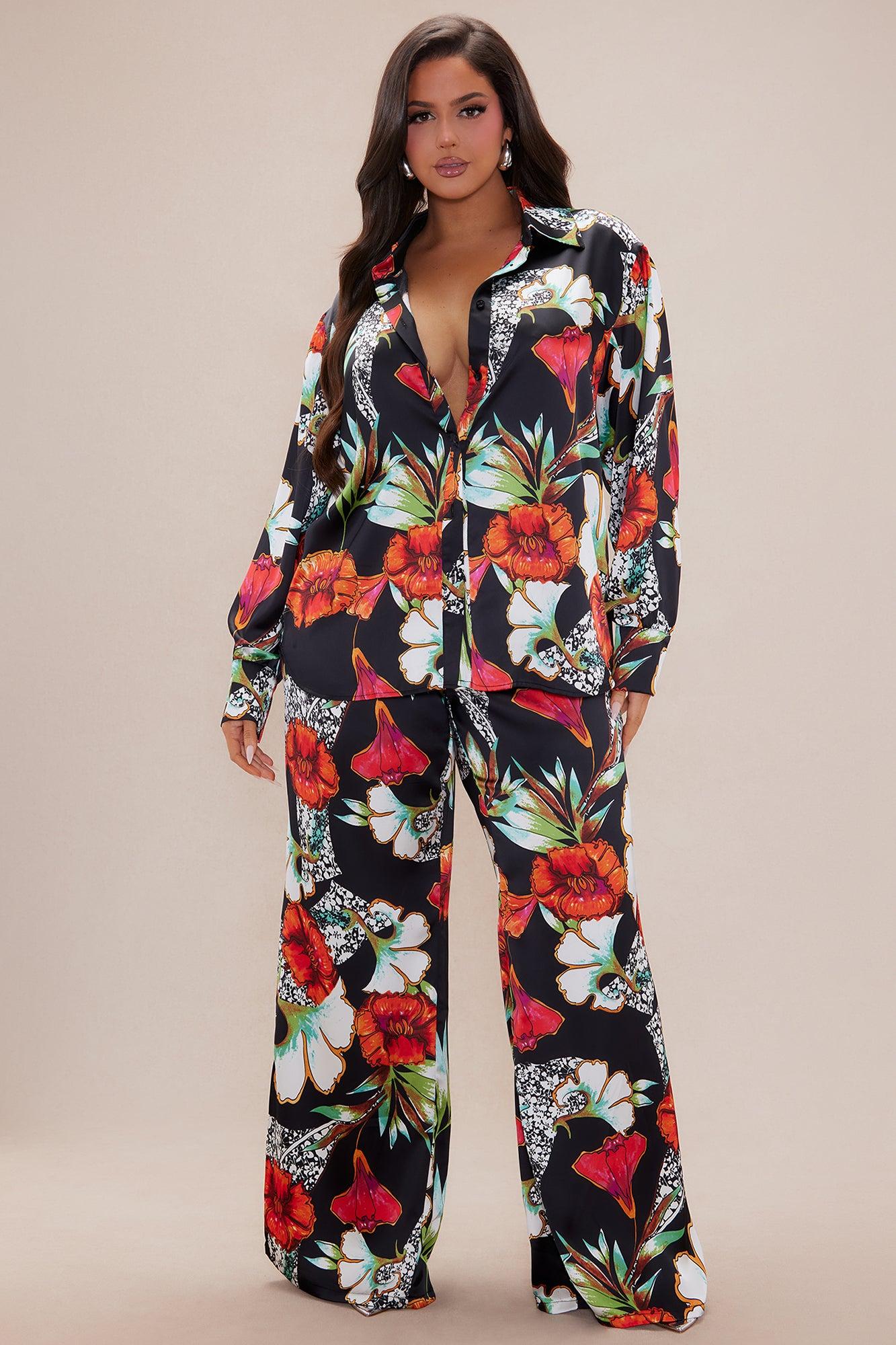 Amiri Satin Pant Set - Black/combo Product Image