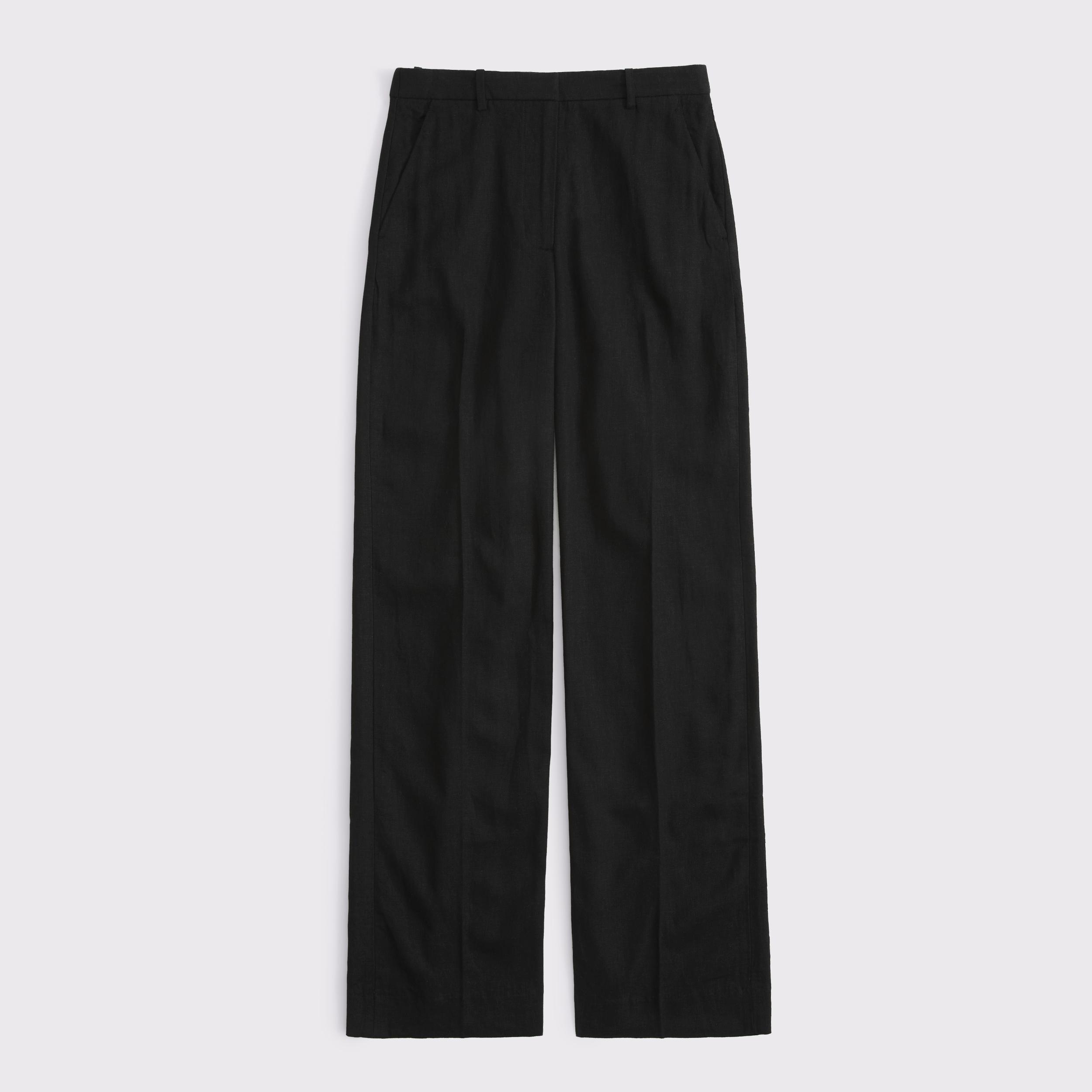 Tailored Linen-Blend Wide Leg Pant Product Image