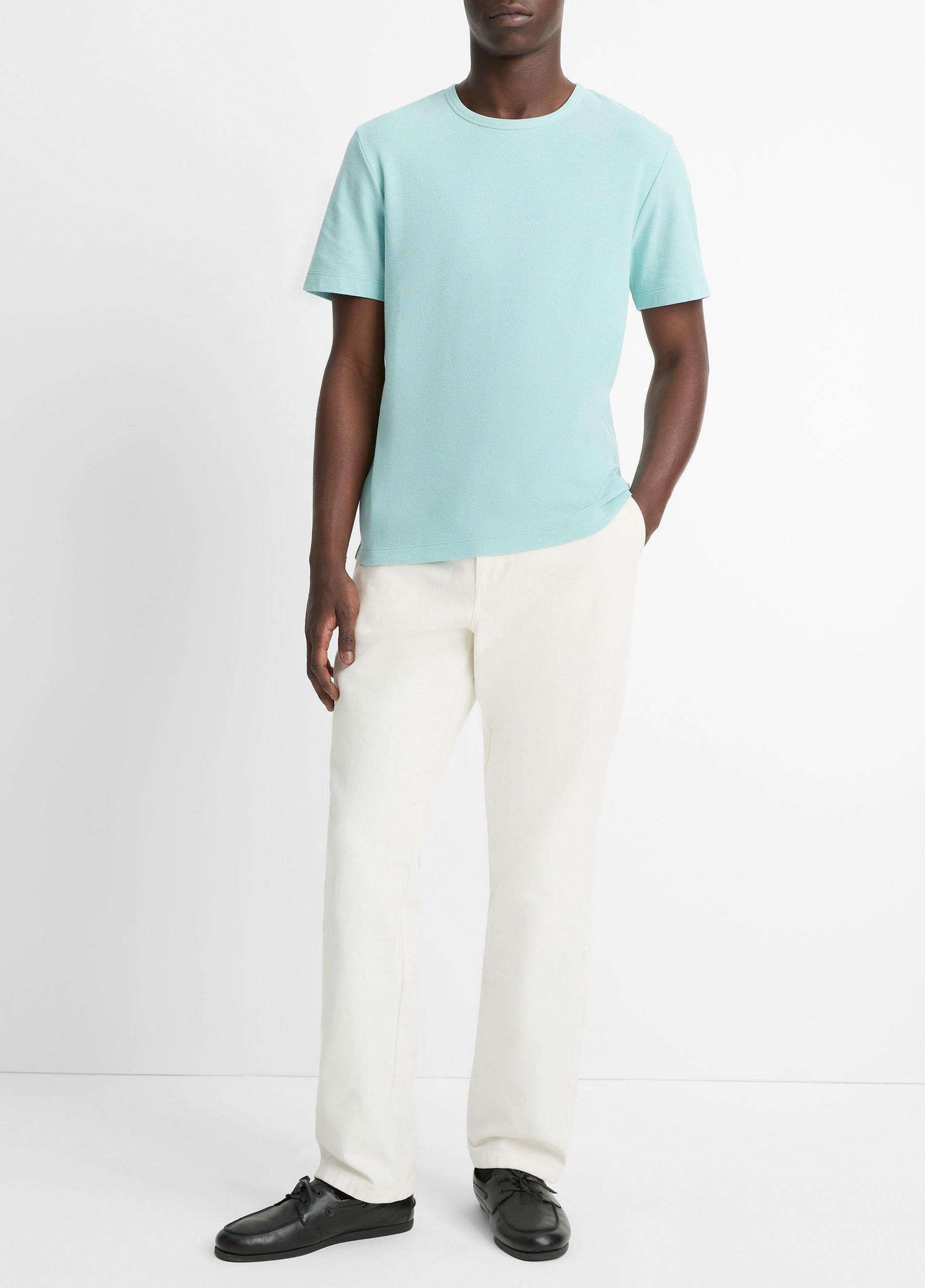 Pima Cotton Piqué Crew Neck T-Shirt Product Image