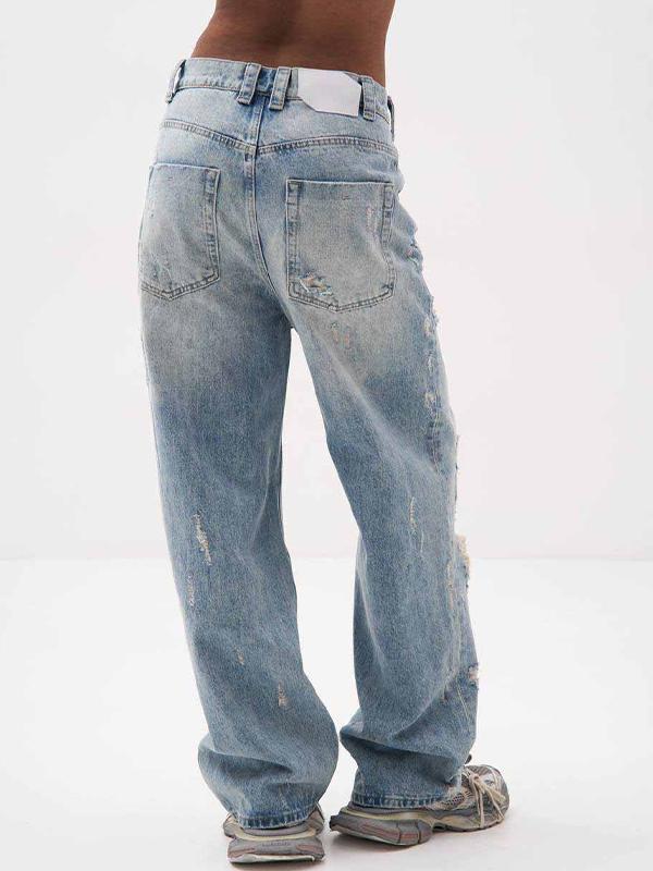 Distressed Holey Versatile Ripped Jeans Product Image