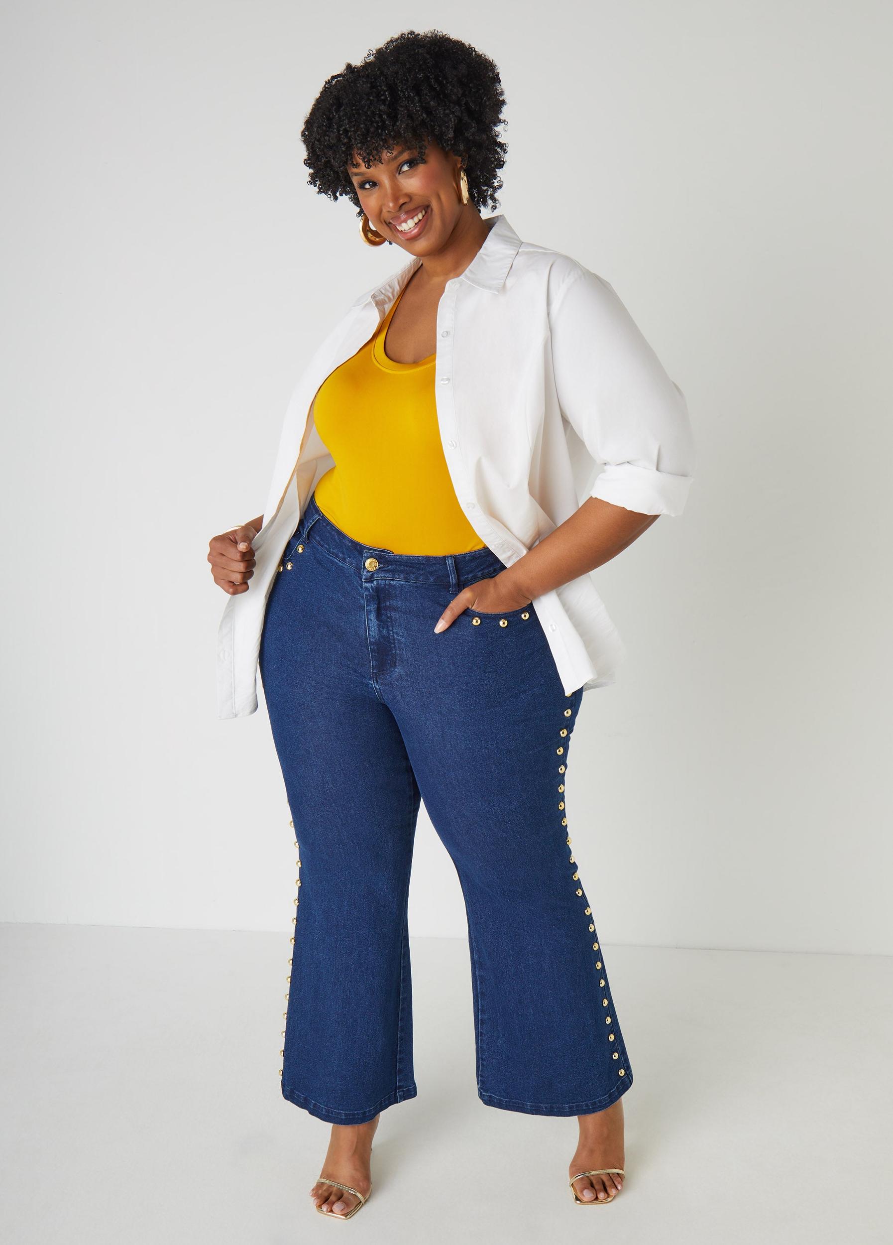 Studded Bootcut Jeans Product Image