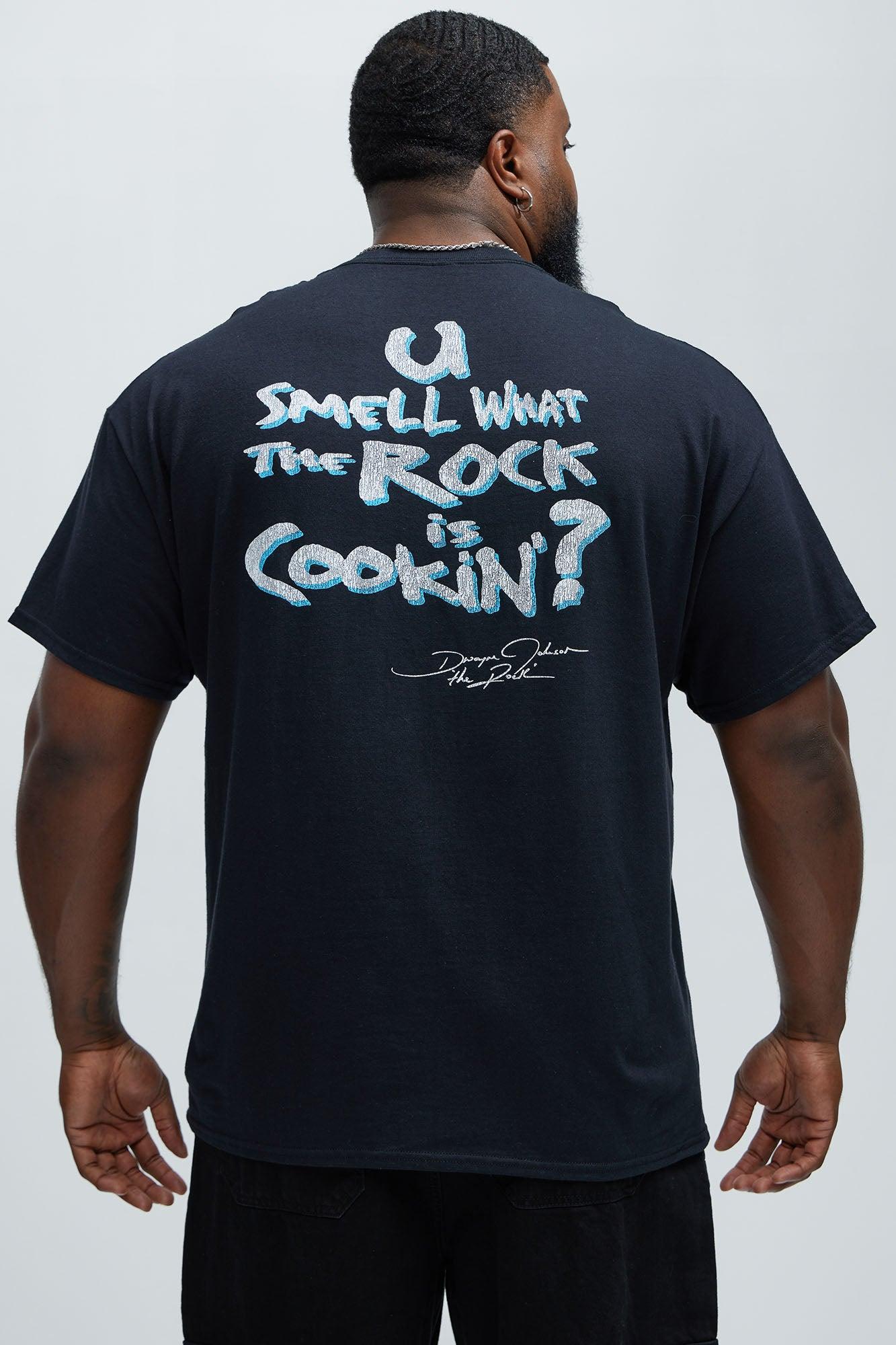 WWE U Smell What The Rock Is Cookin Short Sleeve Tee - Black Product Image