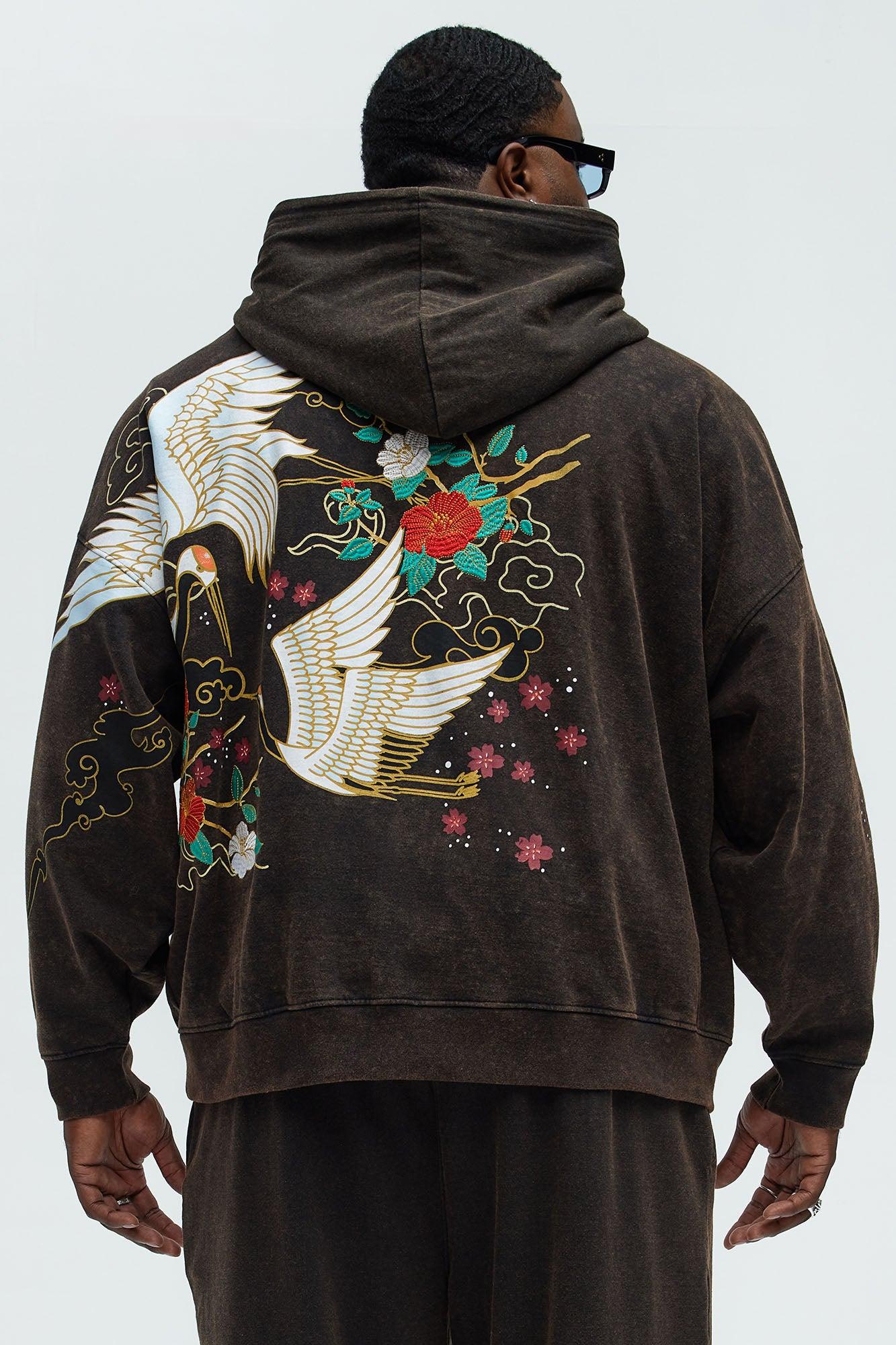 Spring Crane Hoodie - Black Product Image