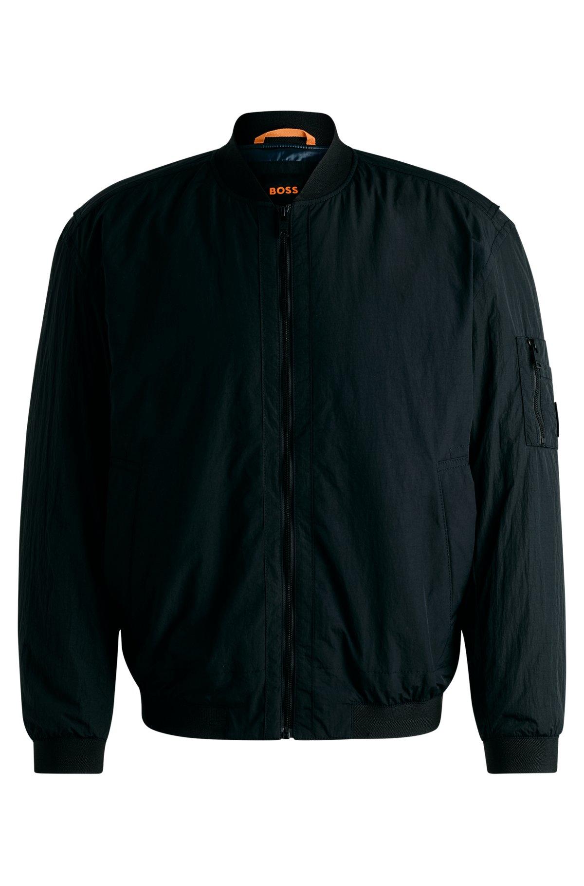 Water-repellent bomber jacket with logo badge Product Image