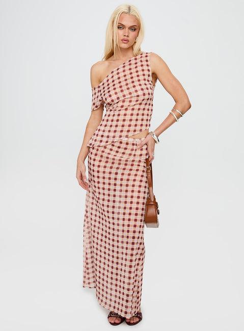 Surina Skirt Peach Check Product Image