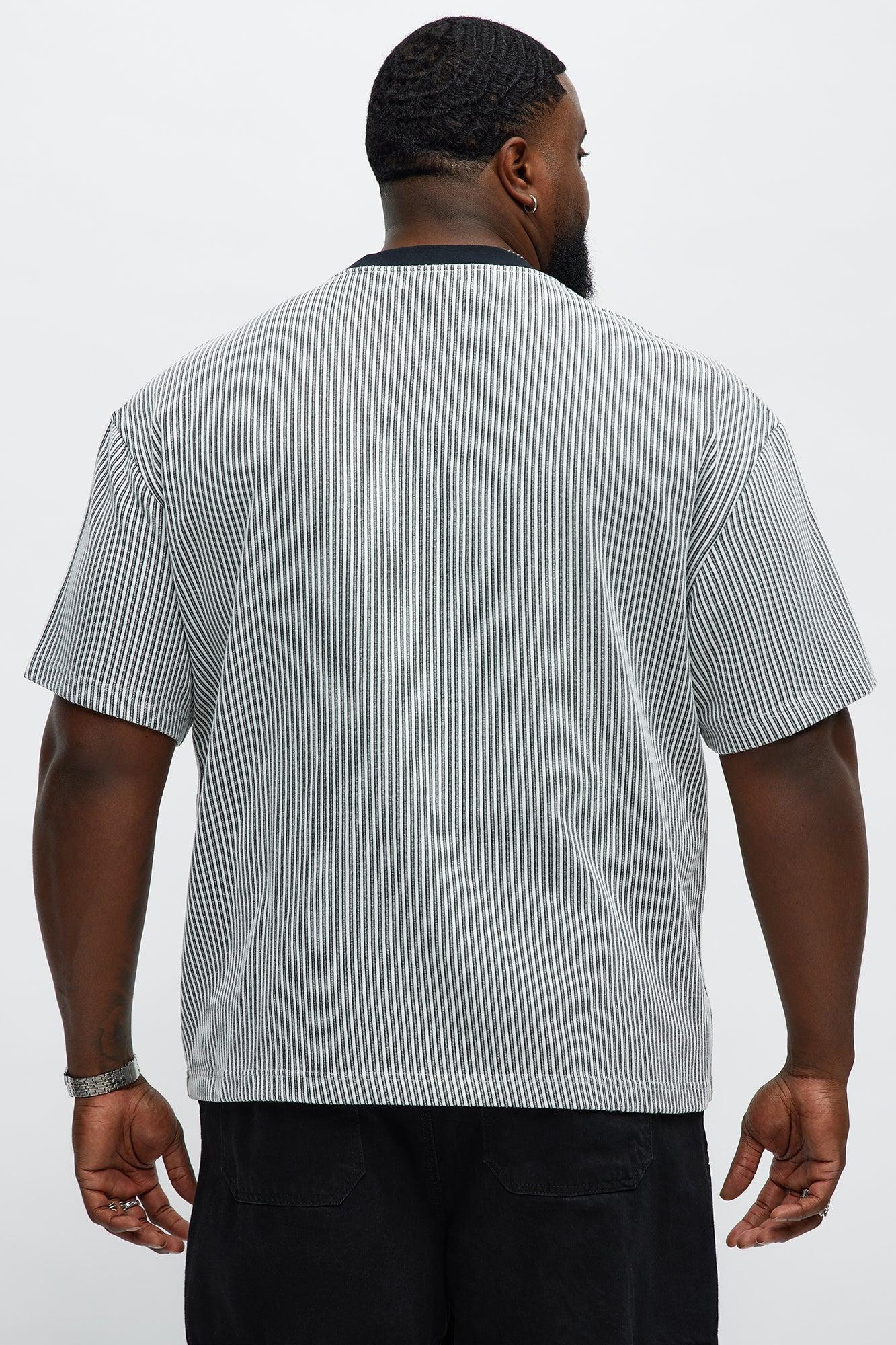 Relaxed Success Magnet Knitted Crewneck Tee - Black/White Product Image