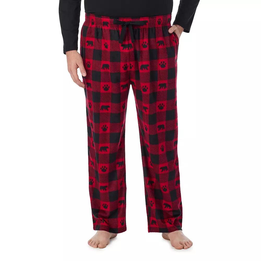 Big & Tall Cuddl Duds® Fleece Pajama Pant, Men's, Size: 4XB, Red Buffalo Product Image