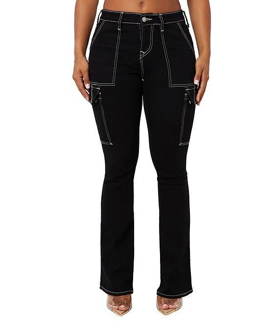 True Religion Denim Low Rise Cargo Pocket Bootcut Jeans Product Image