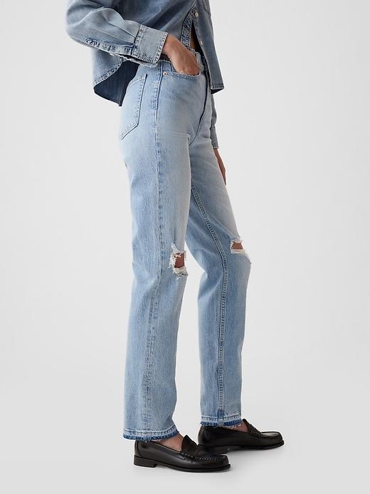 High Rise Cheeky Straight Jeans Product Image