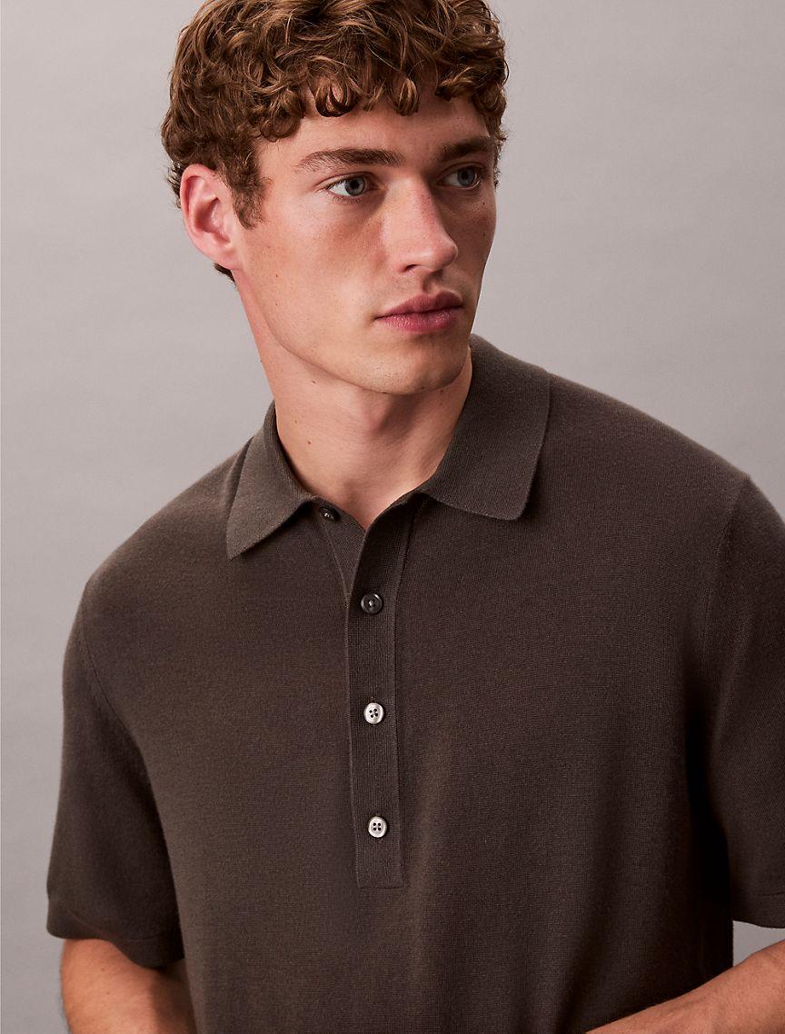 Silk Cashmere Polo Sweater Product Image