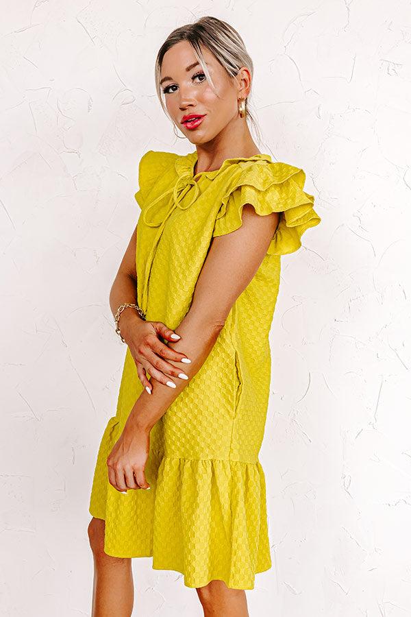 Cutest In The Room Shift Dress In Lime Punch Product Image